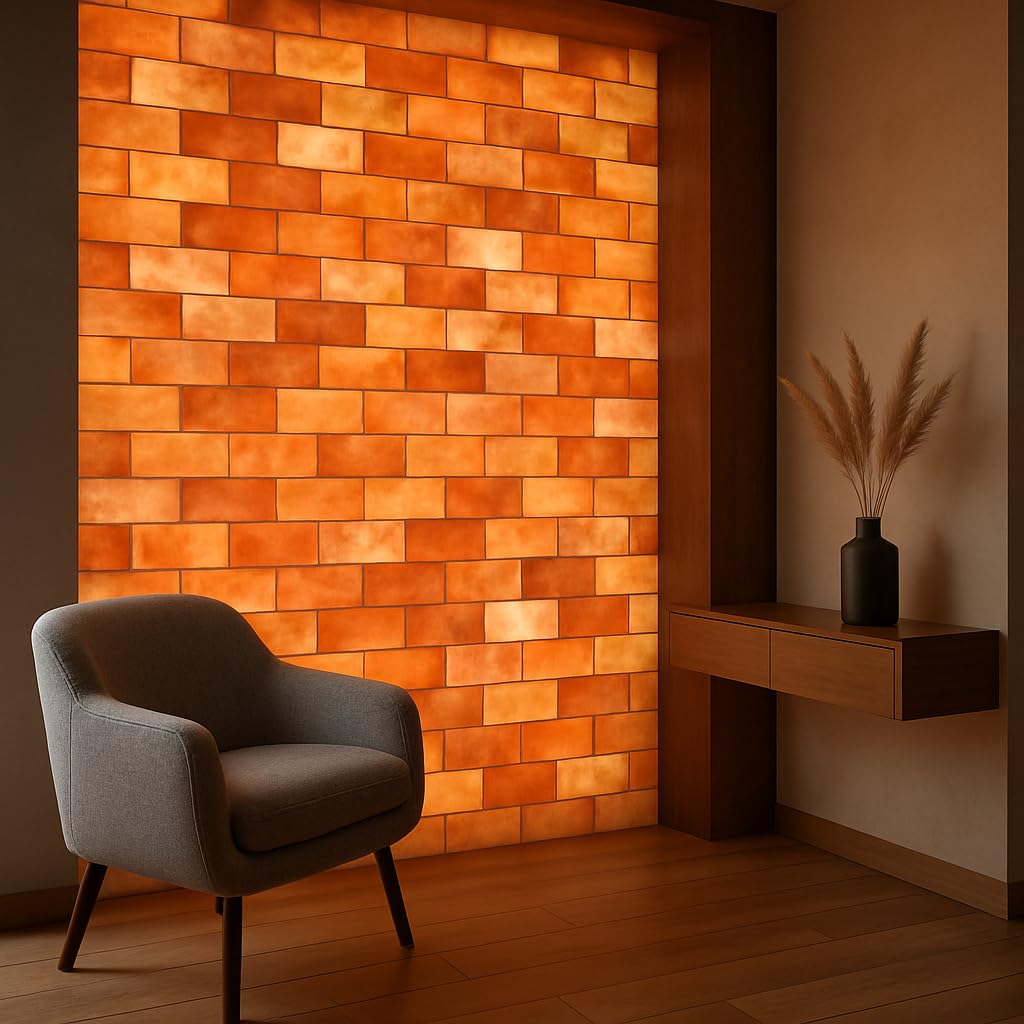 Himalayan Salt Tiles 8x4x1 - Pack of 10 | Himalayan Salt Blocks for Sauna, Spa, Dry Aging, and Elegant Home Decor, Salt Bricks.
