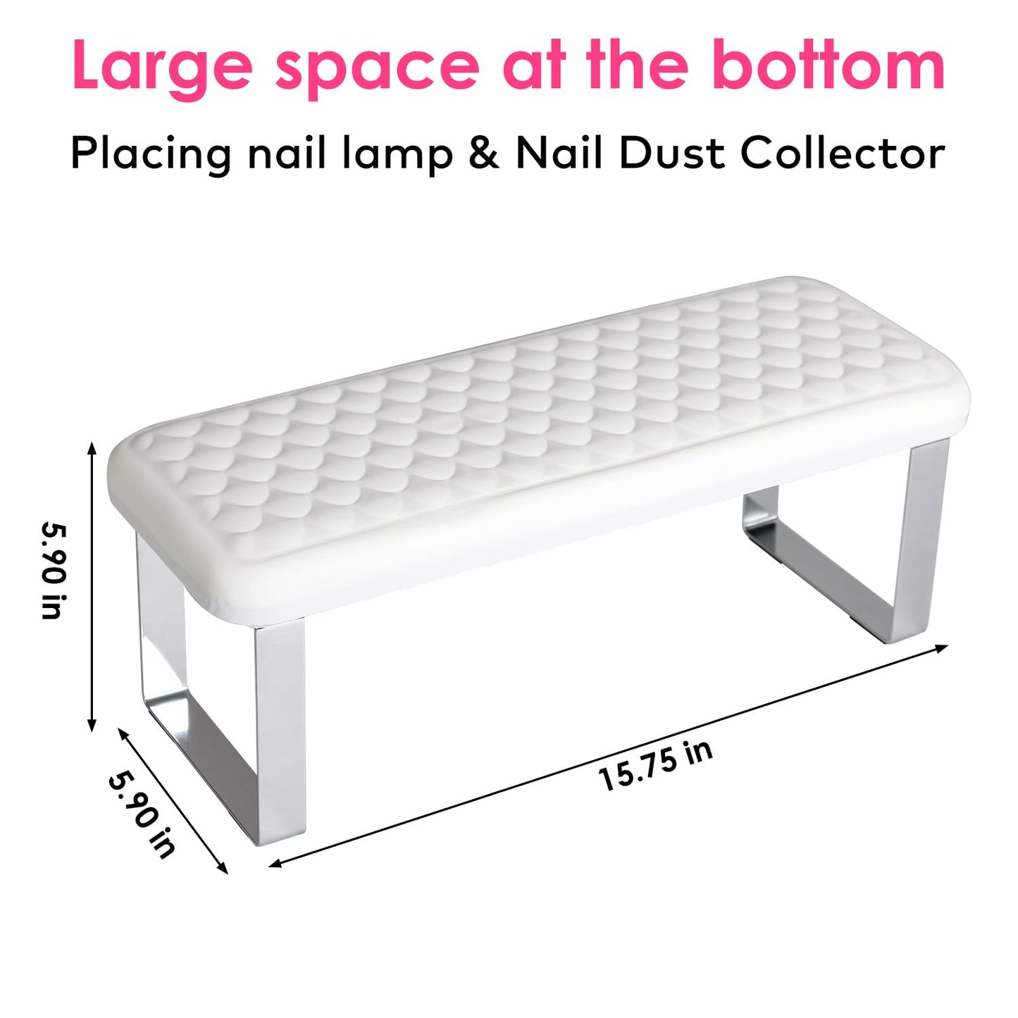 Arm Rest for Nails Tech, BORNBYME Update PU Leather Fish Pattern Hand Nail Foot Stand Rest for Manicure & Pedicure,White