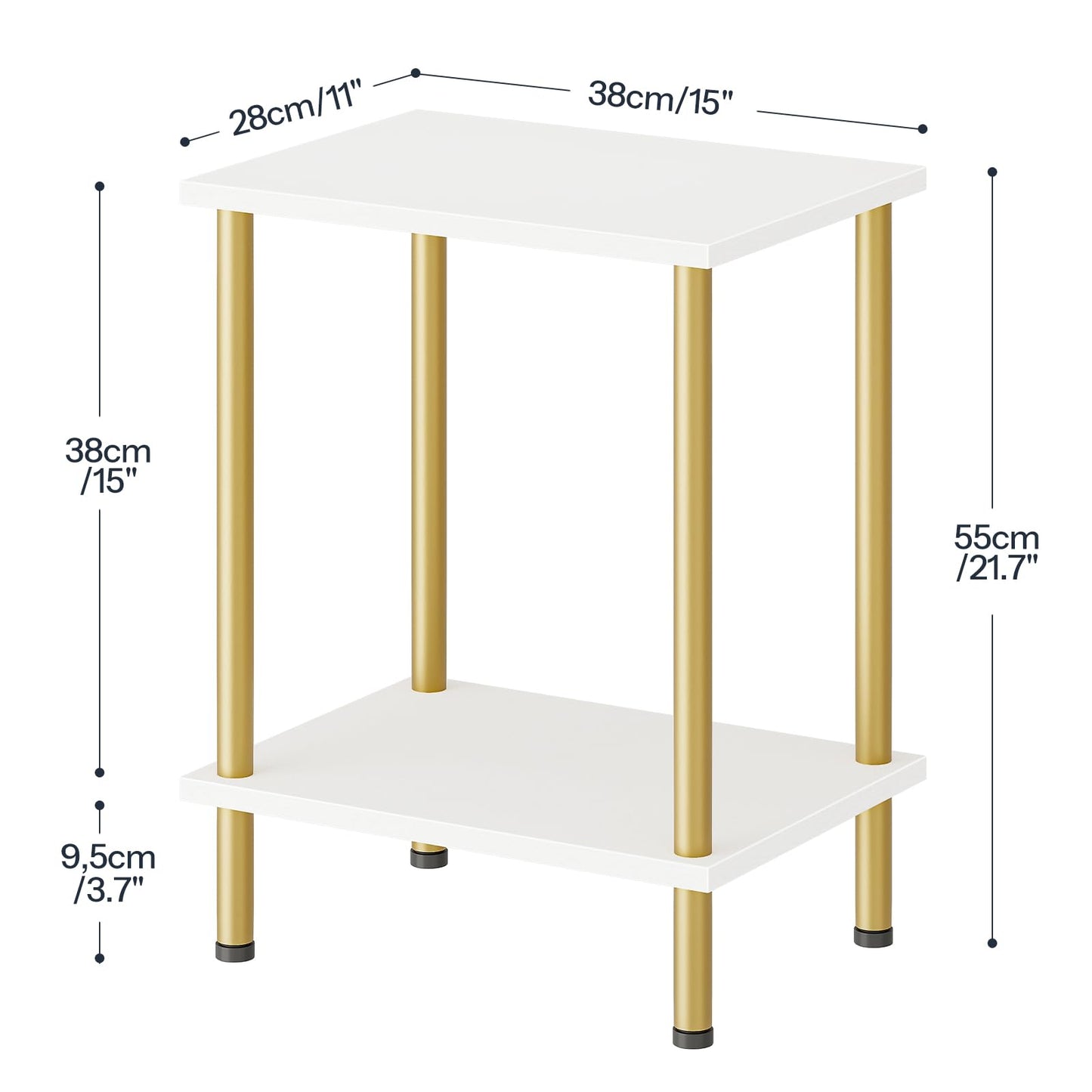 HOOBRO End Table and Nightstand Bundle, Sofa Table for Small Spaces, Modern End Table with 1 Drawer and 1 Open Compartment, DW09BZ01-NL208BZ01