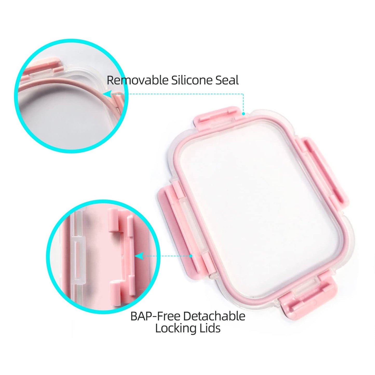 UMEIED Glass Meal Prep Containers 2 Compartment with Lids (5 Pack, 36oz), Divided Glass Storage Containers for Lunch at Work, Leak-Proof Portion Control Food Containers, Microwave/Dishwasher Safe