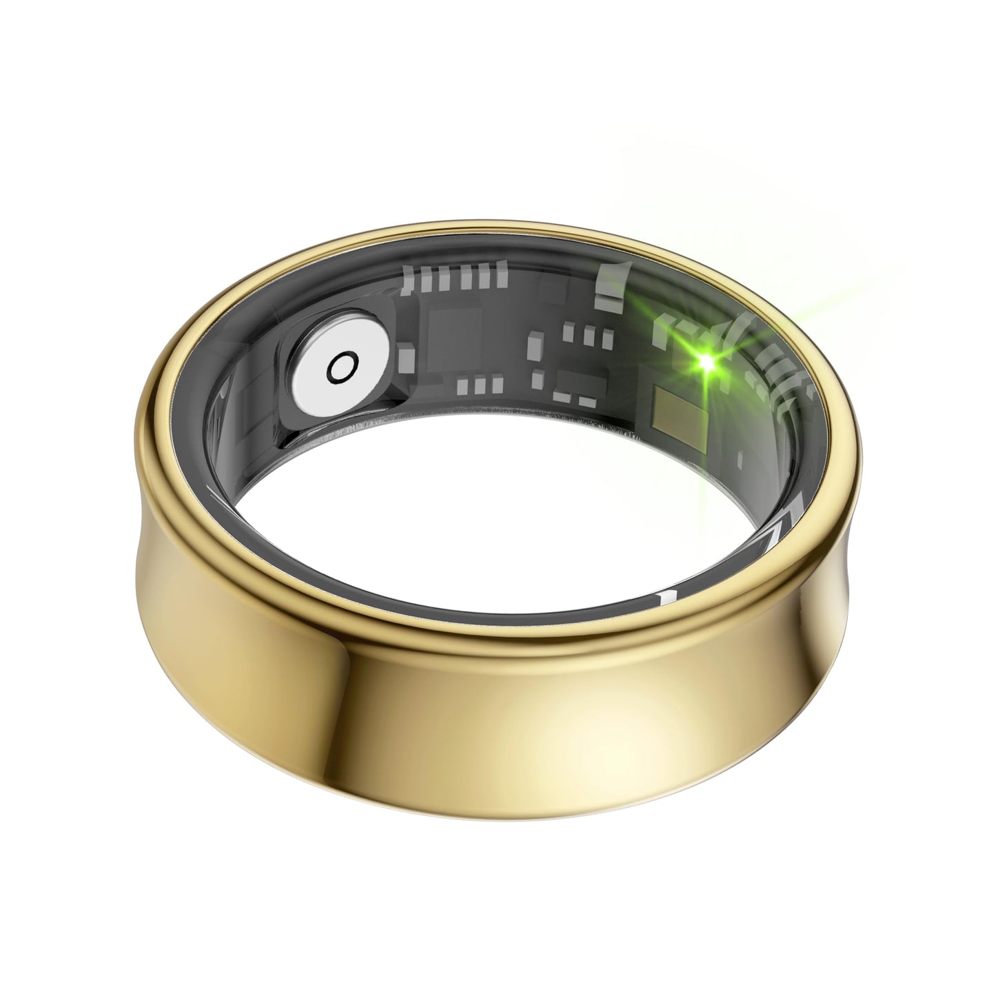 dyuanetec Smart Ring for Men, Women – Health & Fitness Tracker with Sleep Monitor, Heart Rate, SpO2, Lightweight Titanium, IP68 Waterproof, Portable Charging Case – No Subscription Fee(Gold, 8#)