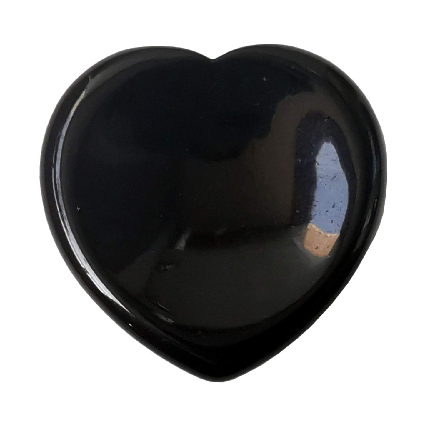 Bacatgem Natural Black Obsidian Heart Chakra Thumb Worry Stone,Hand Carved Healing Crystal Shaped Stone for Anxiety Stress Relief Meditation