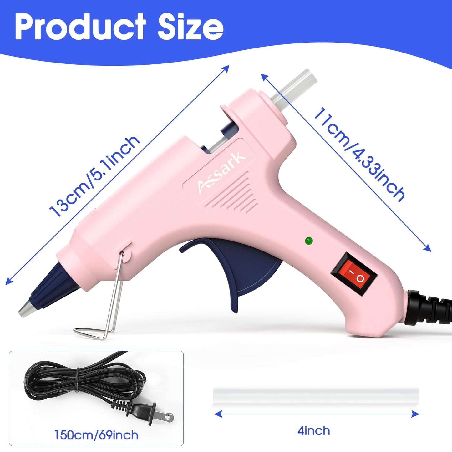 30W Mini Hot Glue Gun Kit with 30 Glue Sticks, Fast Preheating Hot Melt, High Temp for School Crafts DIY Arts and Quick Home Repairs