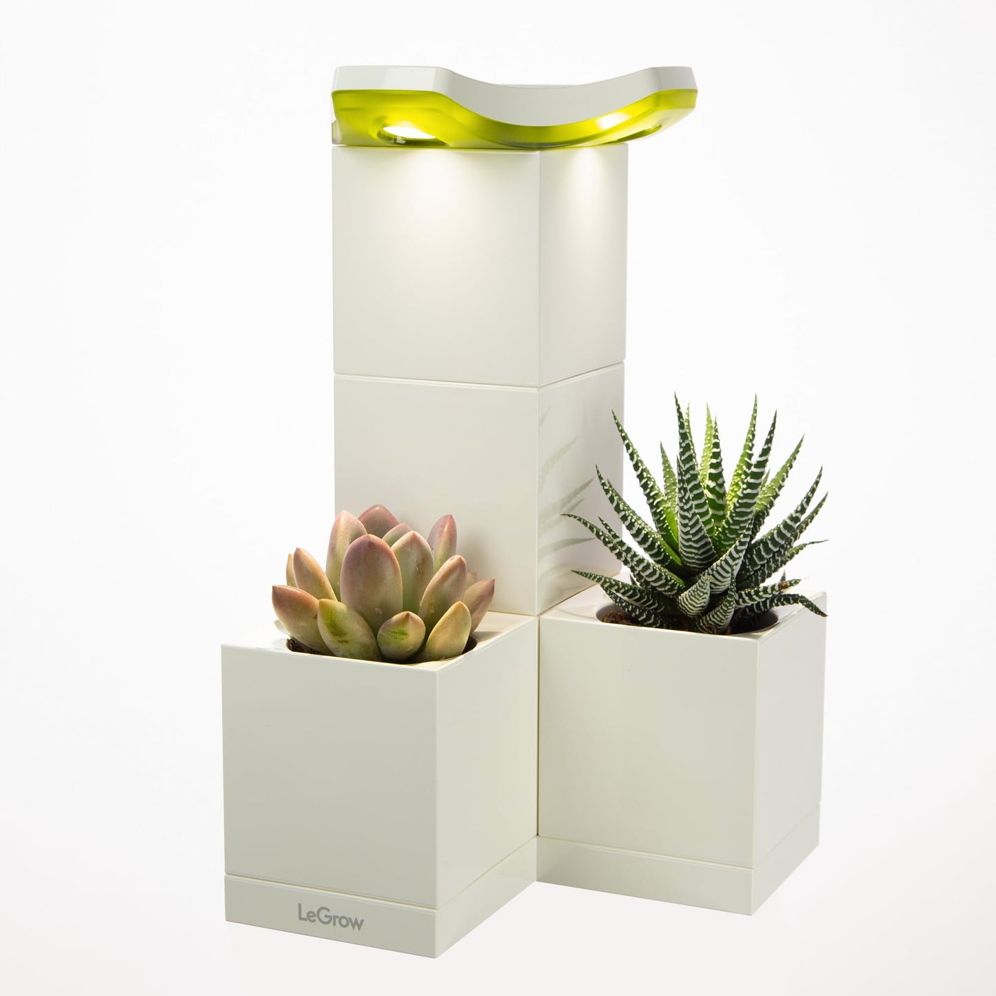 LeGrow Indoor Planter with LED Grow Light, Automatic 12 Hours Timer, 7 Days Watering-Free, 2 Self Watering Pots for Small Plants, Home Decor & Office Desktop, White