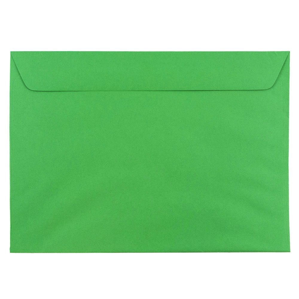 JAM PAPER 9 x 12 Booklet Colored Envelopes - Green Recycled - 25/Pack