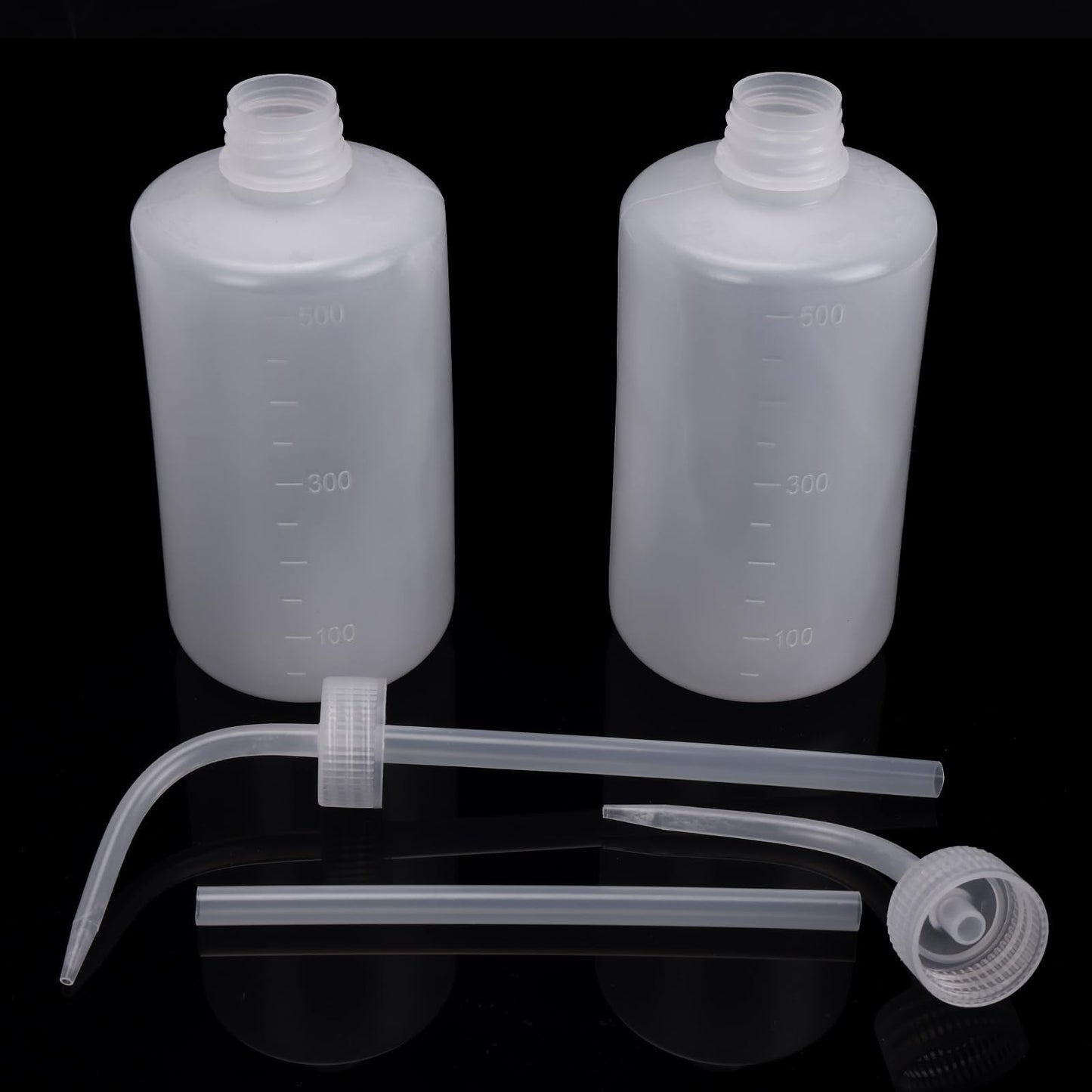 DEPEPE 6pcs 500ml Plastic Safety Wash Bottles - Lab Squeeze LDPE Squirt Tattoo Bottle With Narrow Mouth and Scale Labels (17oz x 6)
