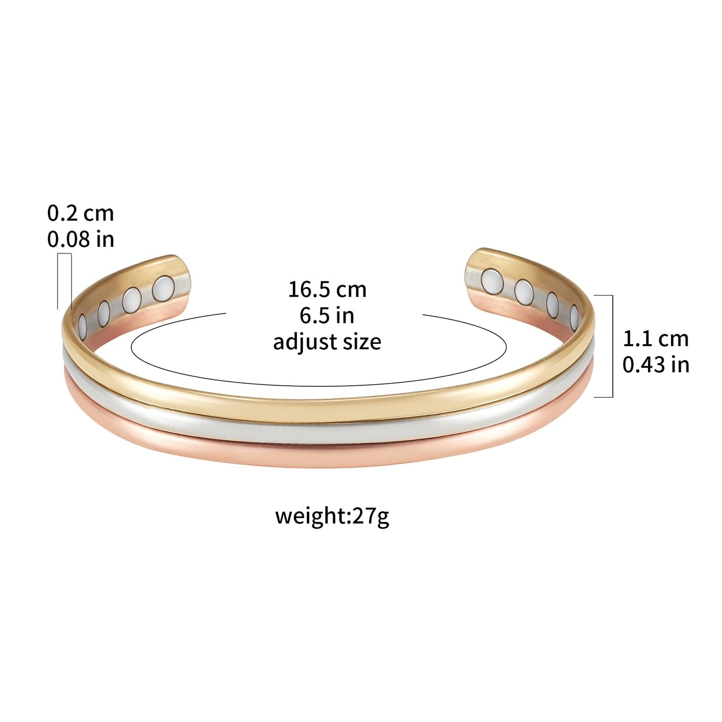 EnerCoppeX Copper Magnetic Bracelet for Women, Pure Copper Bracelet with 3500 Gauss Healing Magnets