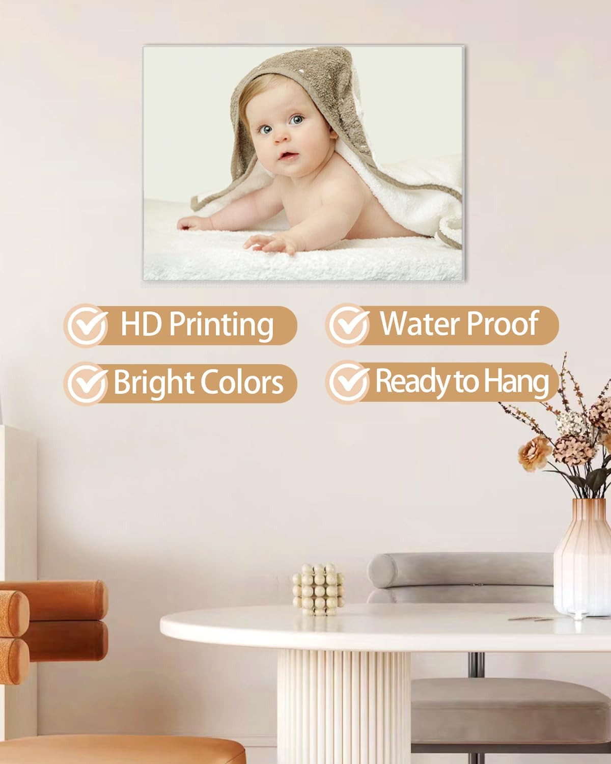 AbcCustomize Custom Canvas Prints,Transform Your Memories into Beautiful Art with Personalized Photo on Canvas,Personalized Canvas Wall Art for Home Decor, Gifts, and Keepsakes