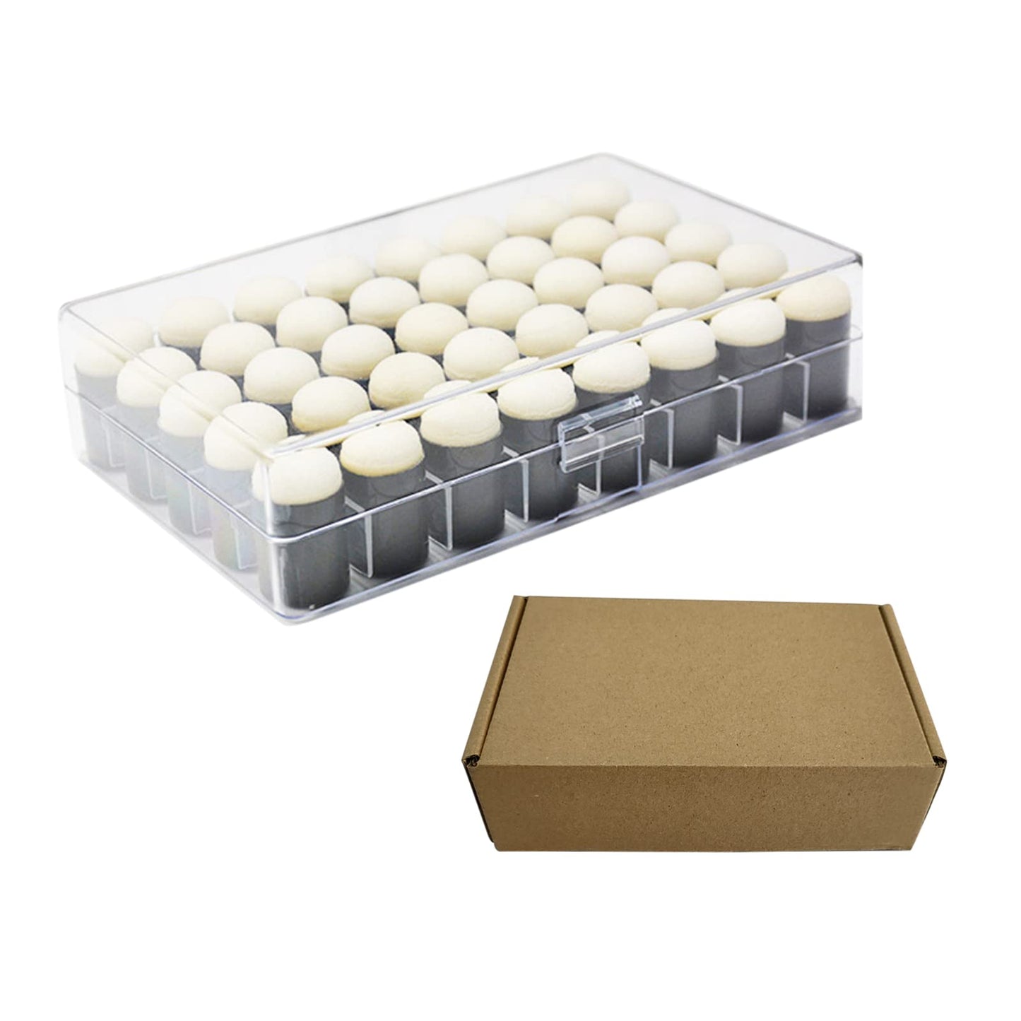 40pcs Finger Sponge Daubers with Storage Box for Painting Chalk Ink Card Making Drawing DIY Craft Handmade Finger Painting Sponge Set Craft Drawing Sponges Dauber Set Paintings Projects-Daubers