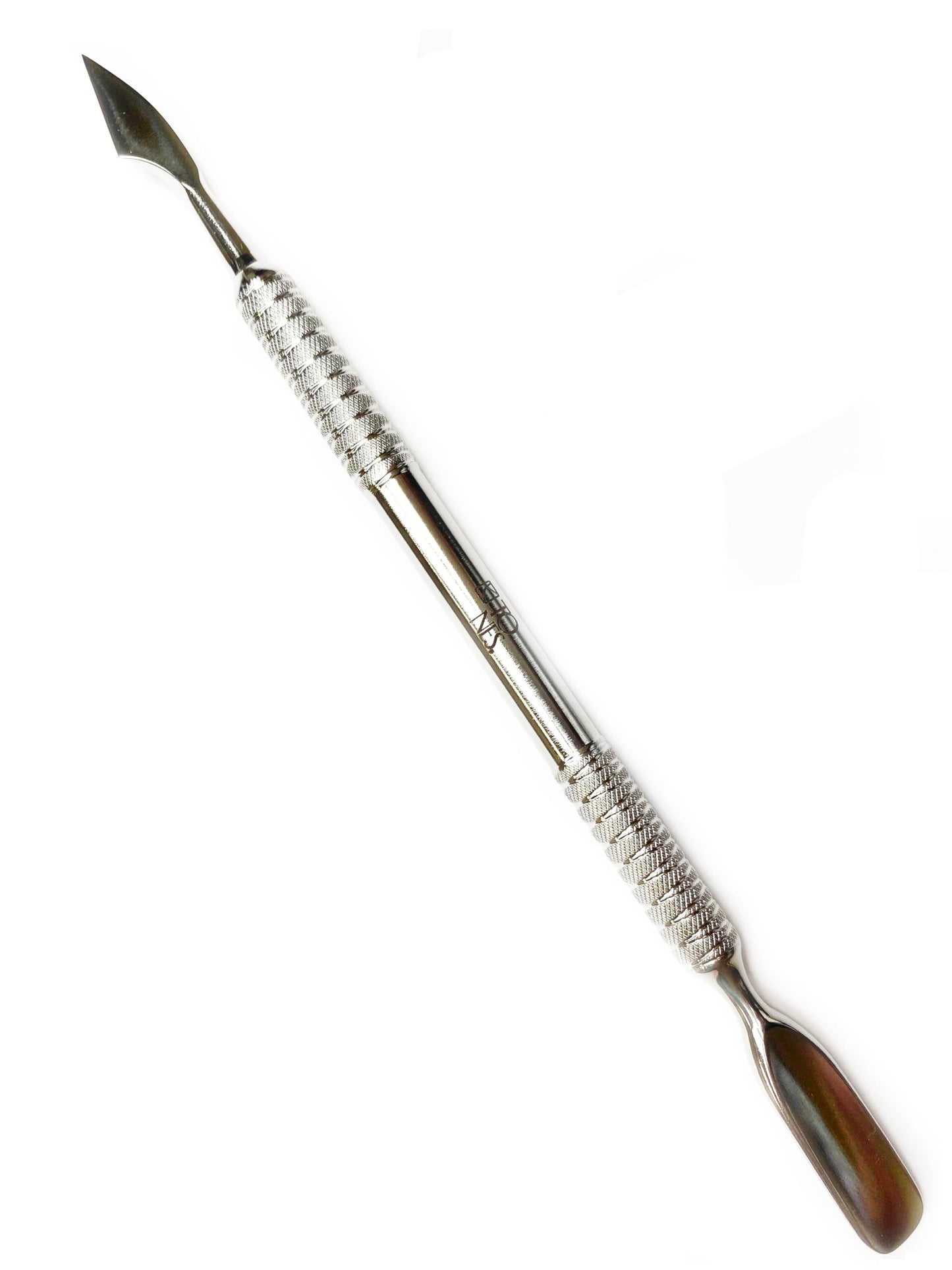 Cuticle Pusher (Rounded Pusher and Straight Wide Blade) Stainless Steel Manicure Professional Nail Care Tool/Empujador de Cutícula