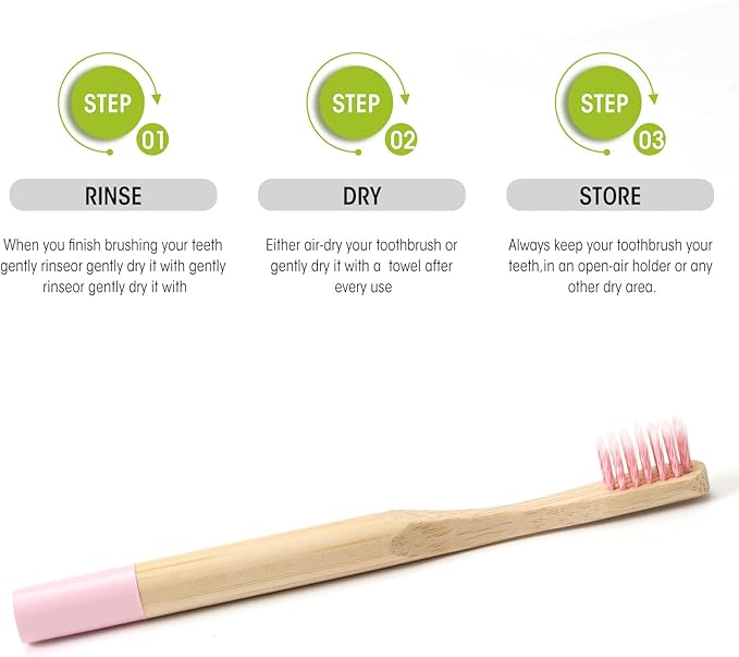 Kids Bamboo Toothbrushes Biodegradable Handle BPA Free Eco Friendly Children Size, FSC Certified and PETA Approved, Pack of 6 (Spiral Soft Nylon Bristles)