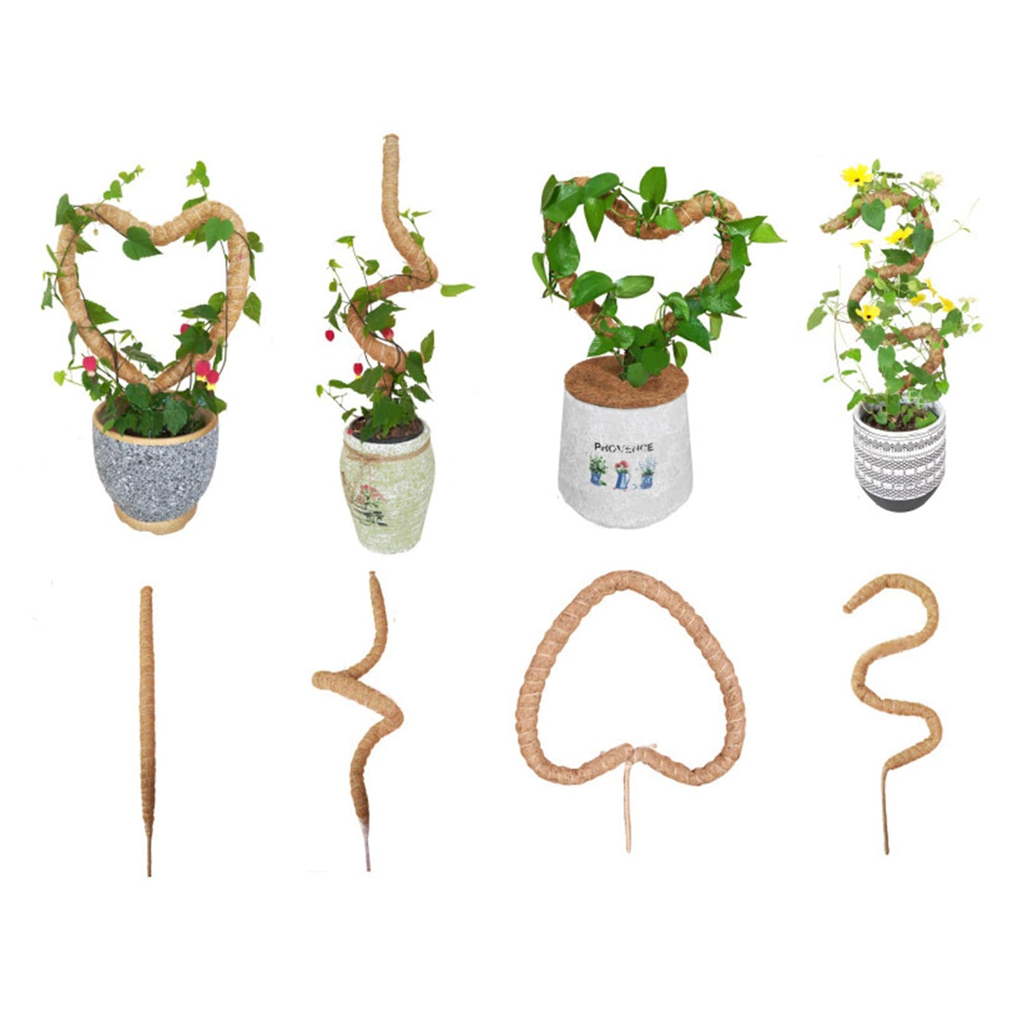 60 Inch Moss Pole for Plants，Bendable Moss Pole for Plants Monstera，Handmade Coir Plant Support Stakes for Potted Plants, Pothos