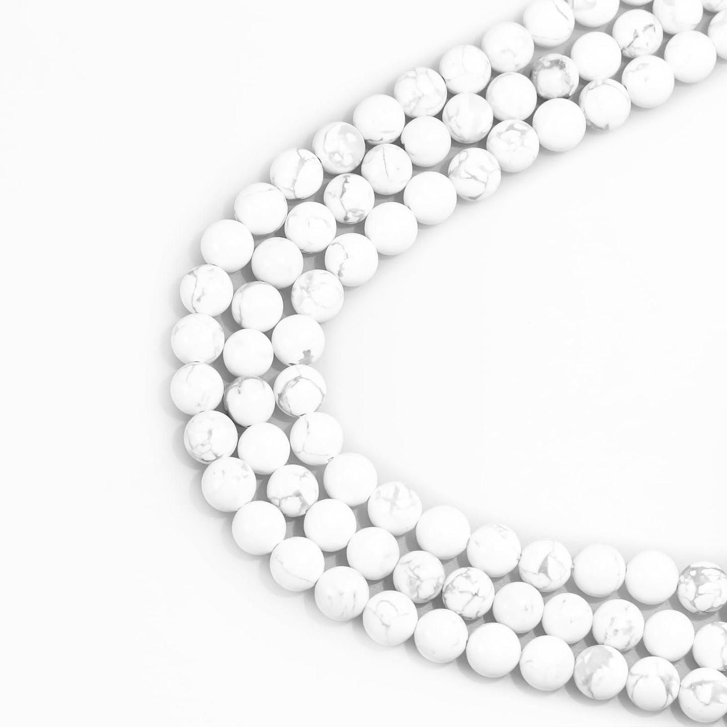 8mm Natural Gemstone Howlite Round Loose Beads for Jewelry Making DIY Bracelet Necklace (45-48pcs/strand)