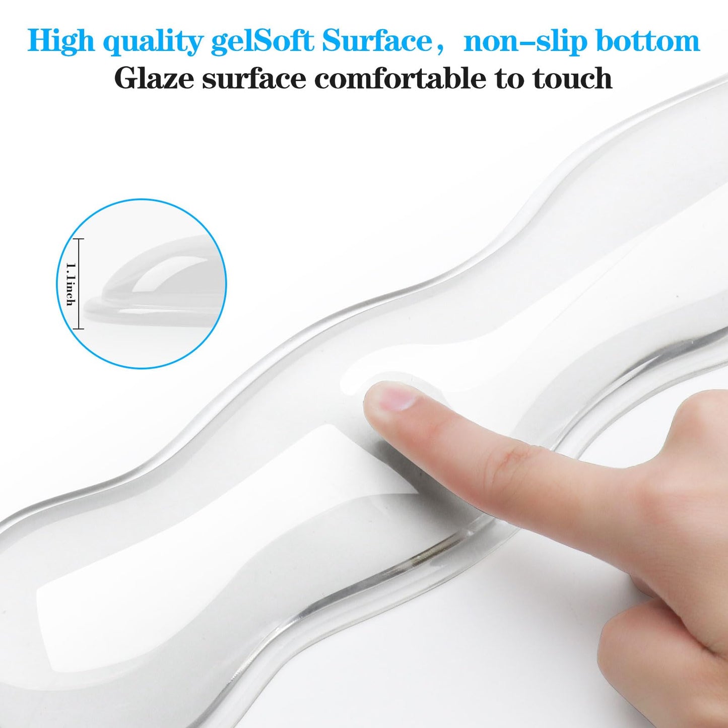 ABRONDA Gel Wrist Rest for Keyboard and Mouse, Wrist Rest for Keyboard, Mouse Wrist Support, Pain Relief, Cool Touch, Non-Skid, Keyboard and Mouse Wrist pad Set
