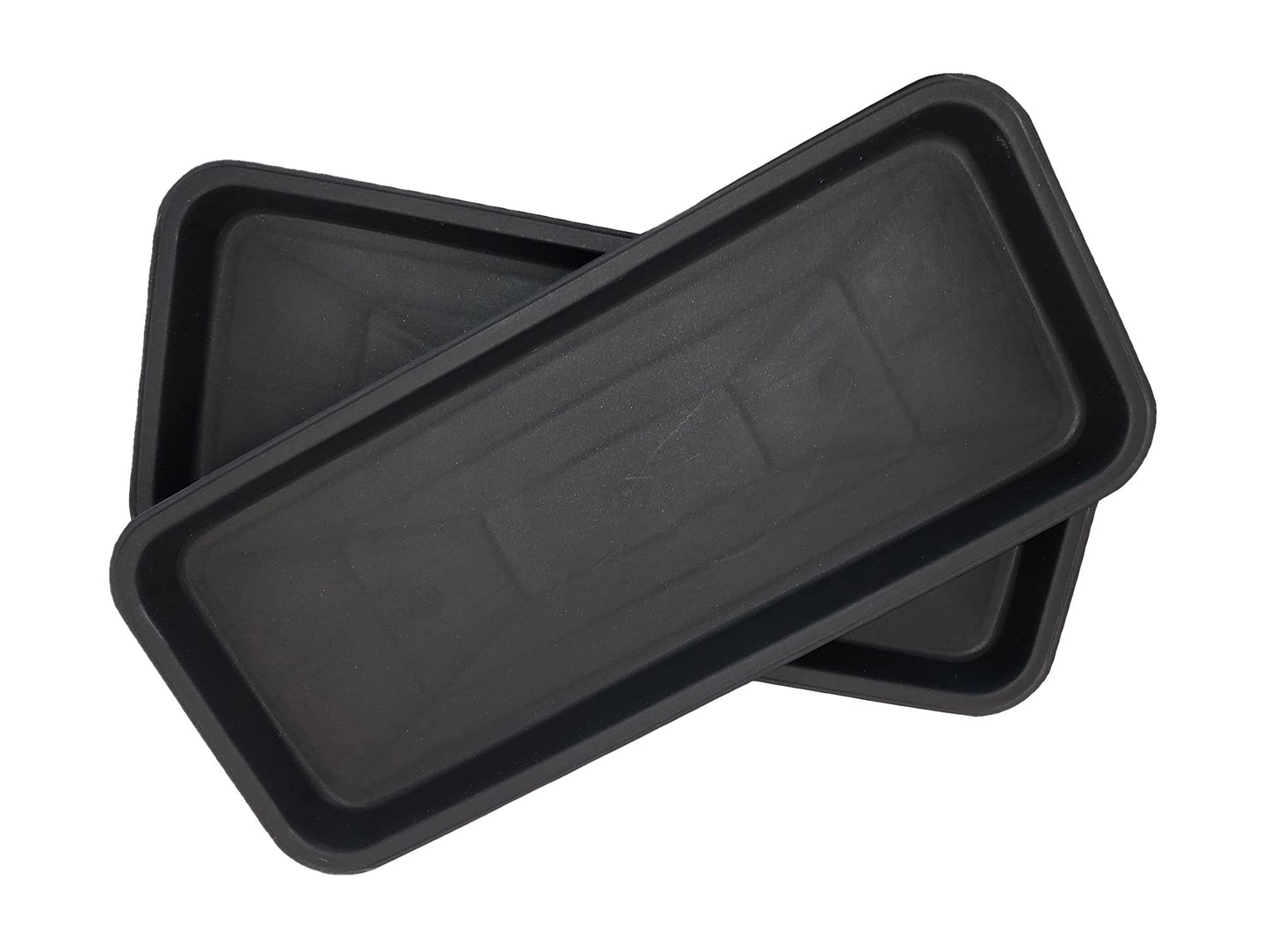 Decorative Heavy Duty Tray/Saucer (2 Pack) Rustic Medieval/French Country Look, Pot/Planter Base for Indoor/Outdoor Decor Use. Long Lasting, Reusable Light Weight (17 inches, Black)