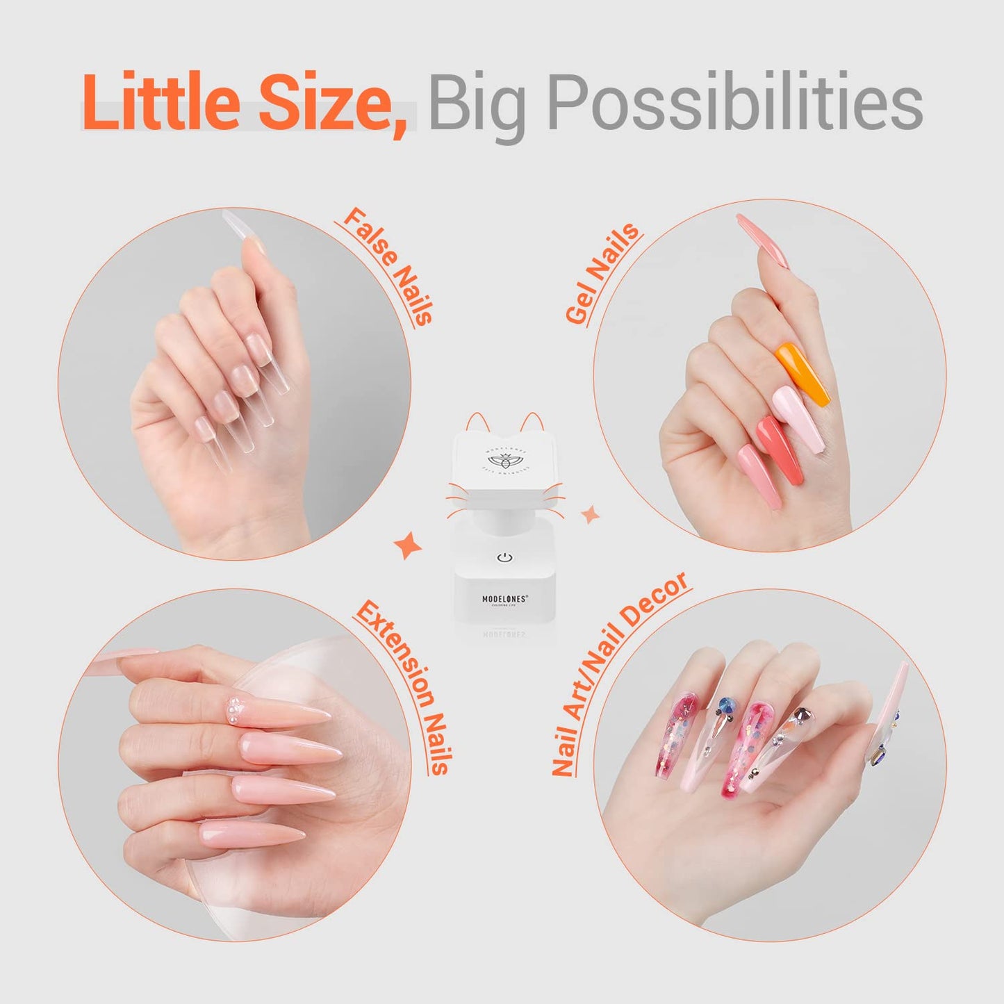modelones Mini UV Light for Gel Nails, UV Nail Lamp, Nail Light with 2 Timers for Fast Curing Gel Polish Nails Extension, Portable LED USB Flash Cure Lamp for Travel