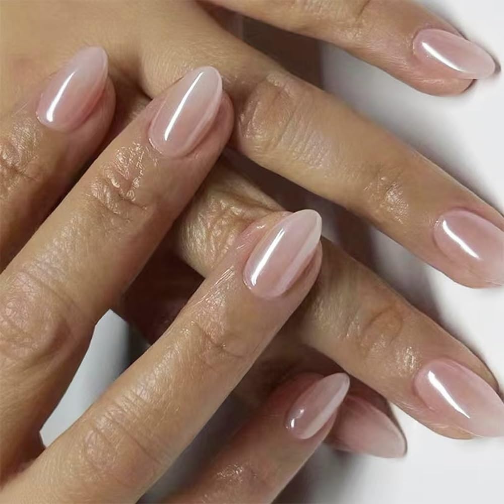 CTTHNBD 6 Packs (144 Pcs) Almond, Pink Press on Nails - Medium, Short, French Tip, Ombre, Gel False Nails - 12 Sizes, 6 Styles