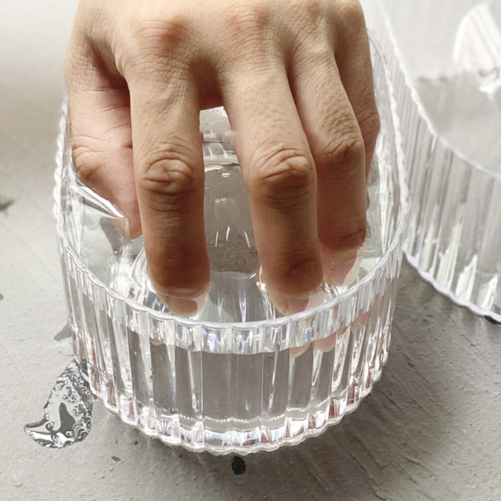 FRCOLOR Nail Soaking Bowl 5.8X4.3X4.9 Inch Clear Acrylic Manicure Dish for Soak off Gel Polish Remover and Dip Powder Removal Hand Soak Bowl for Home and Salon Use