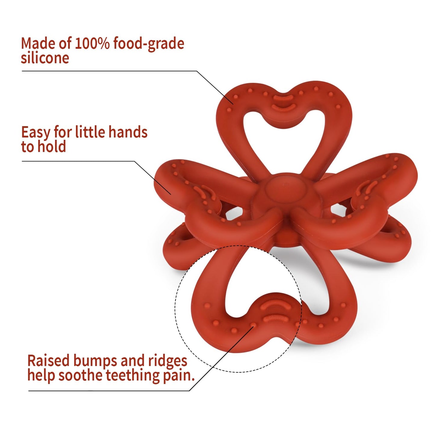 Haakaa Clover Baby Fruit Feeder & Haakaa Silicone Clover Teether(Steel Blue & Copper)