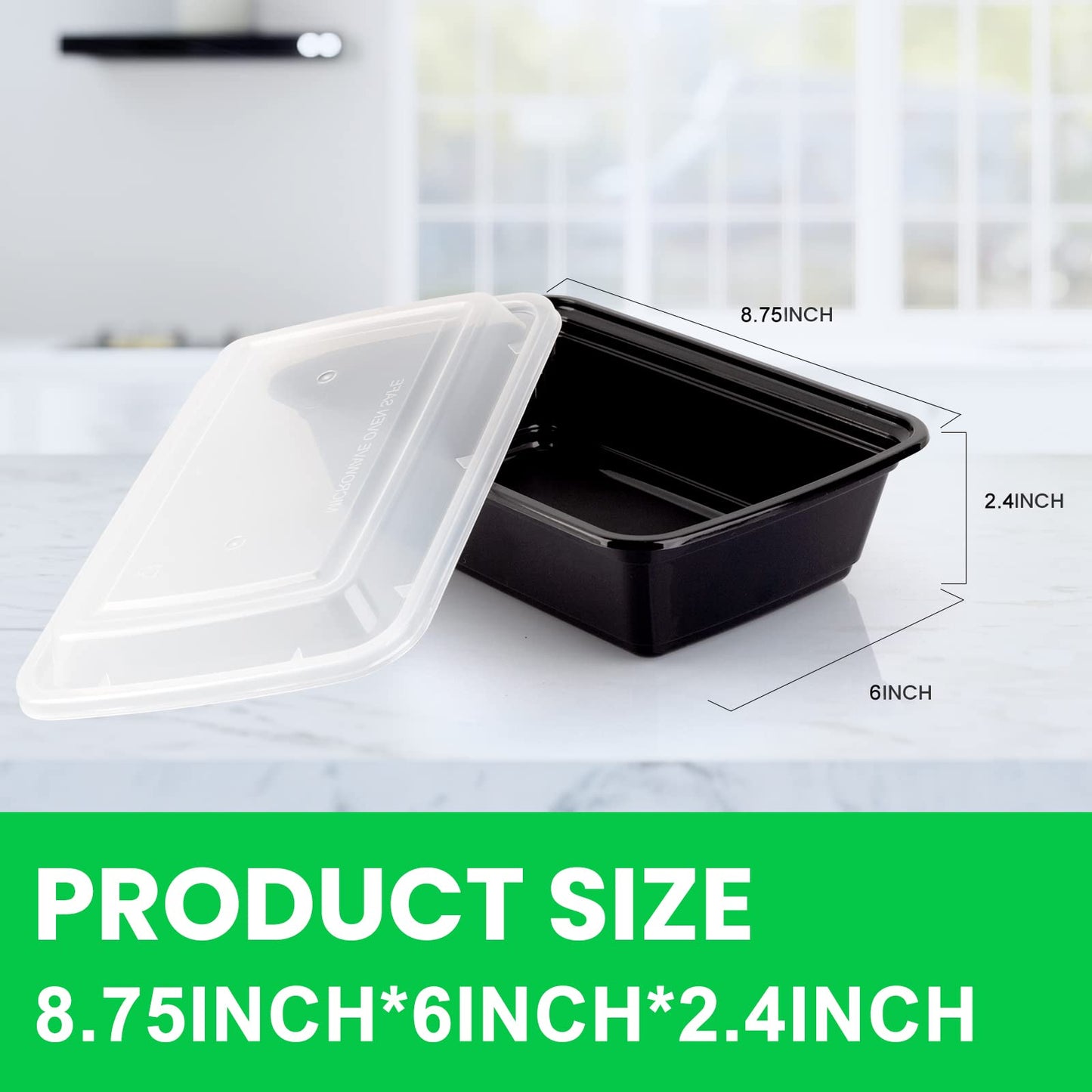 WGCC Meal Prep Containers, 10 Pack 32OZ Food Storage Containers with Lids, Extra-thick To Go Containers, Reusable Bento Lunch Box, BPA-Free, Microwave/Dishwasher/Freezer Safe