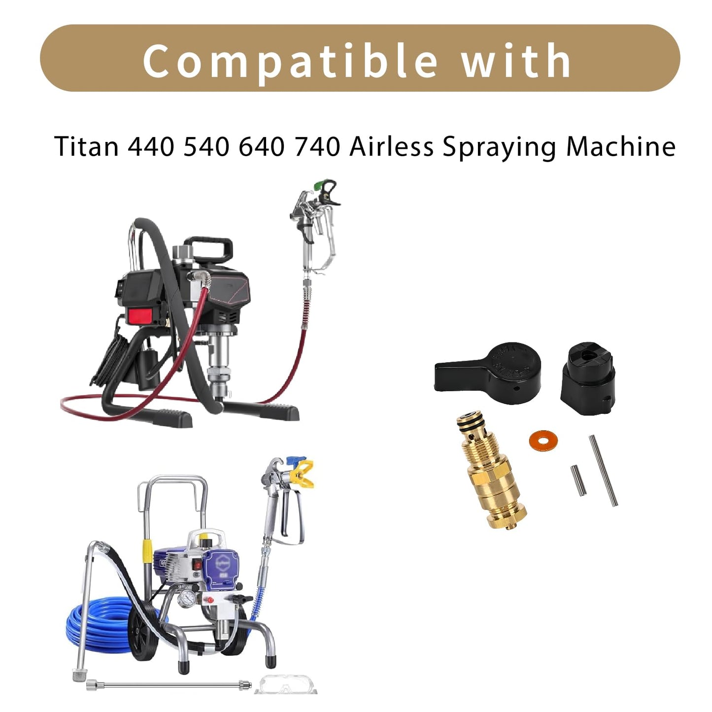 700258 Prime Spray Valve Kit Drain Valve Compatible with Titan 440/540/640/740/660 and SprayTech EPX Airless Paint Sprayers, Replacement Accessories