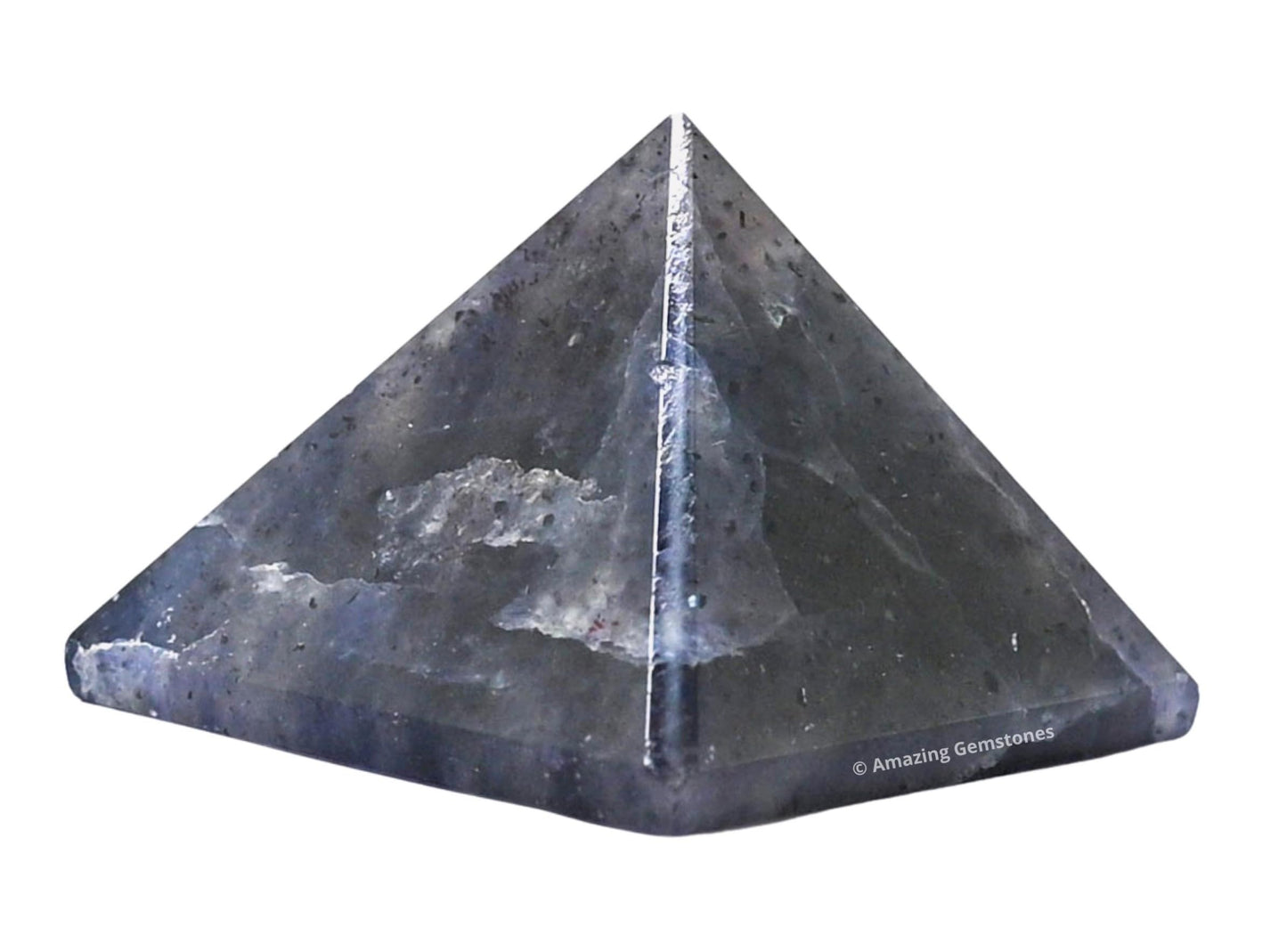 Amazing Gemstone Iolite Pyramid Crystal Healing Stones - 2" Great Pyramid Figurine of Natural Stone Pyramid for Meditation, Reiki, Chakra Balancing and Crystal Pyramids Grid