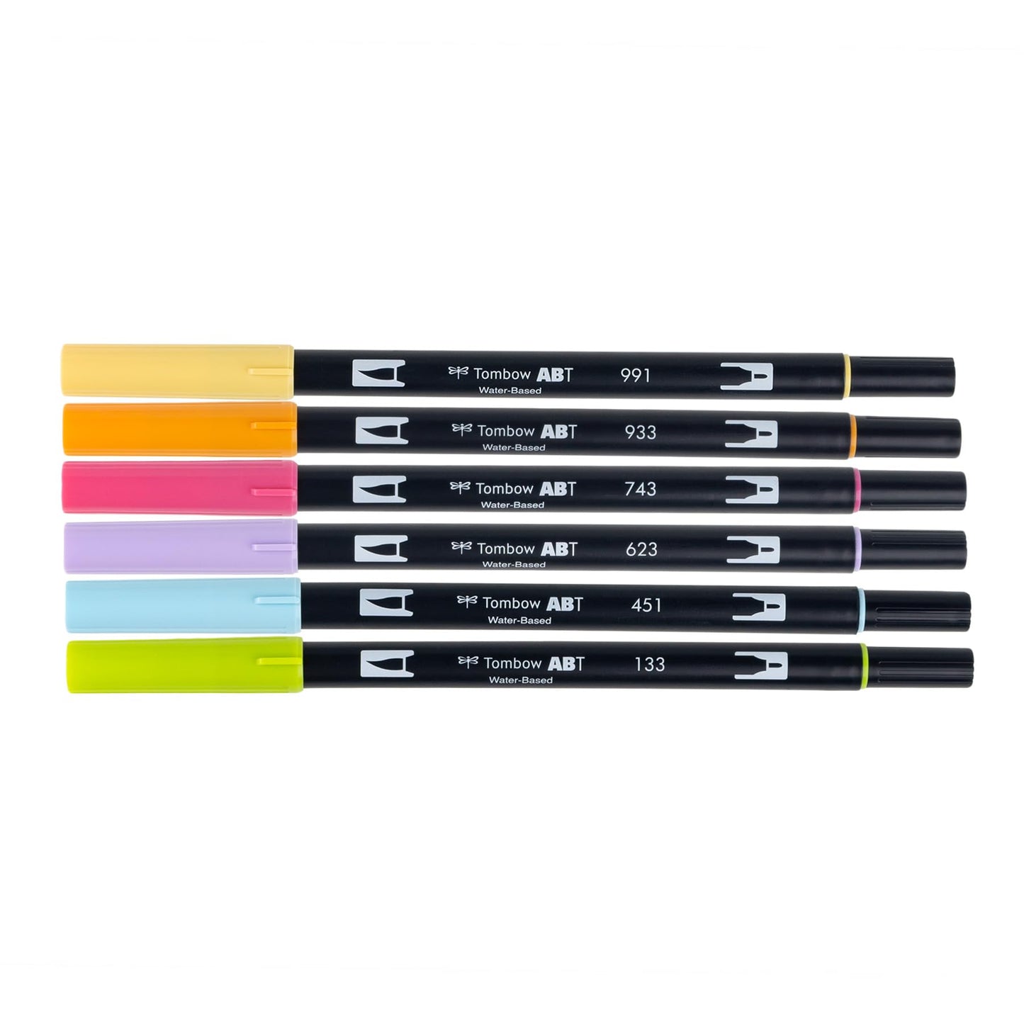 Tombow 56240 Dual Brush Pen Art Markers, Yay Sorbet, 6-Pack. Blendable, Brush and Fine Tip Markers