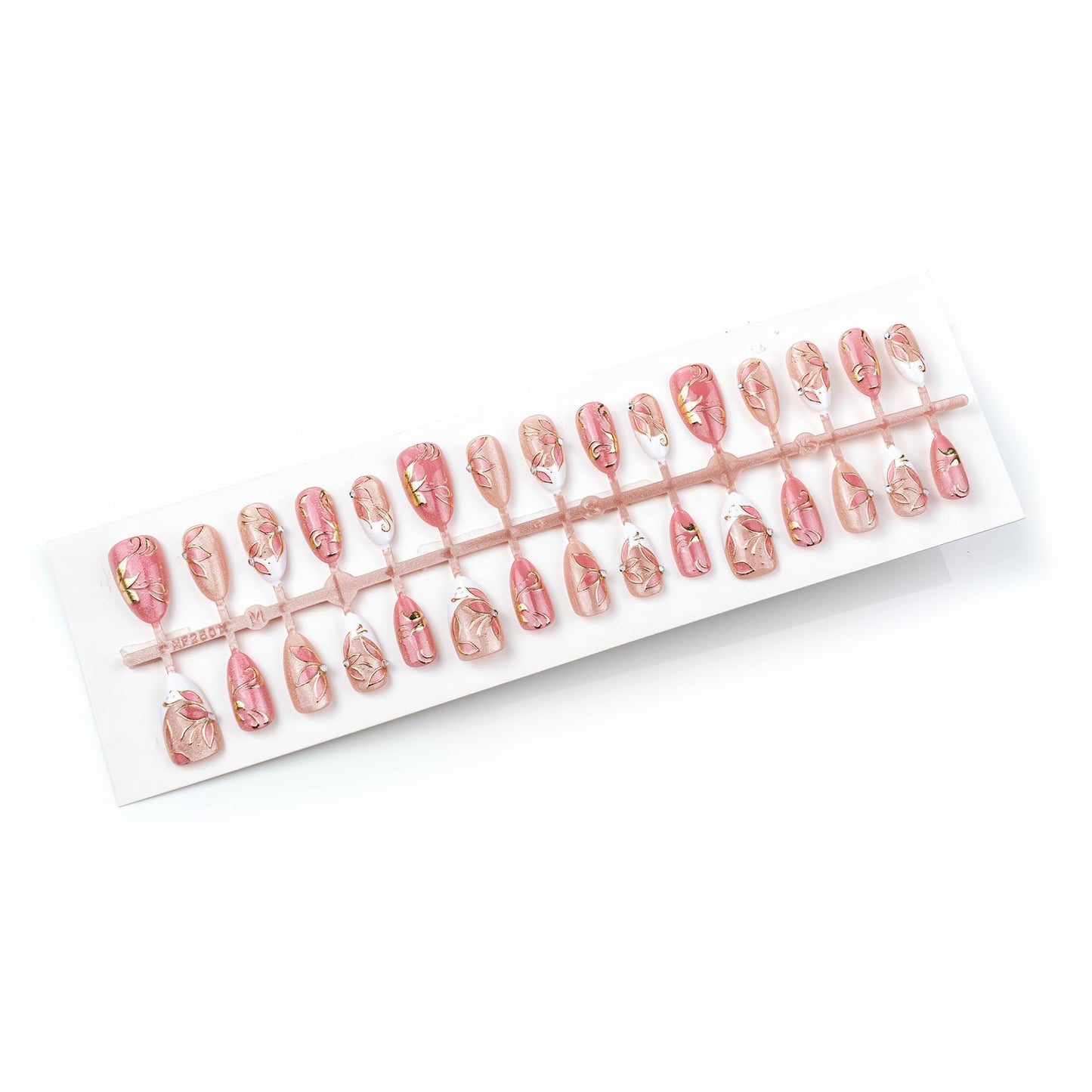 plalely Long Press on Nails Almond, Acrylic Press on Nails with Flower Designs, Long Almond Nail Tips for Women 24pcs