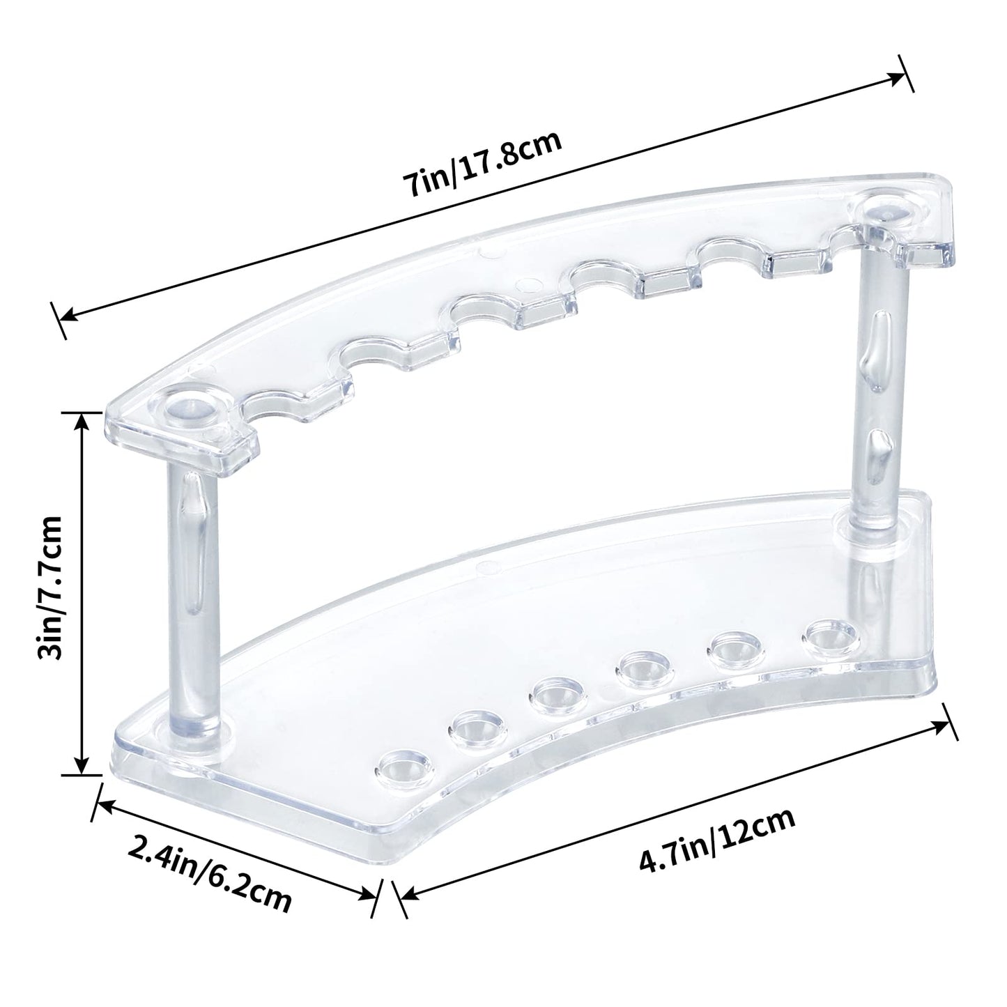 MOLIGOU 6 Pcs Pen Display Stand, 6 Slots Plastic Pen Holder, Clear Pen Display Rack for Craft Shows