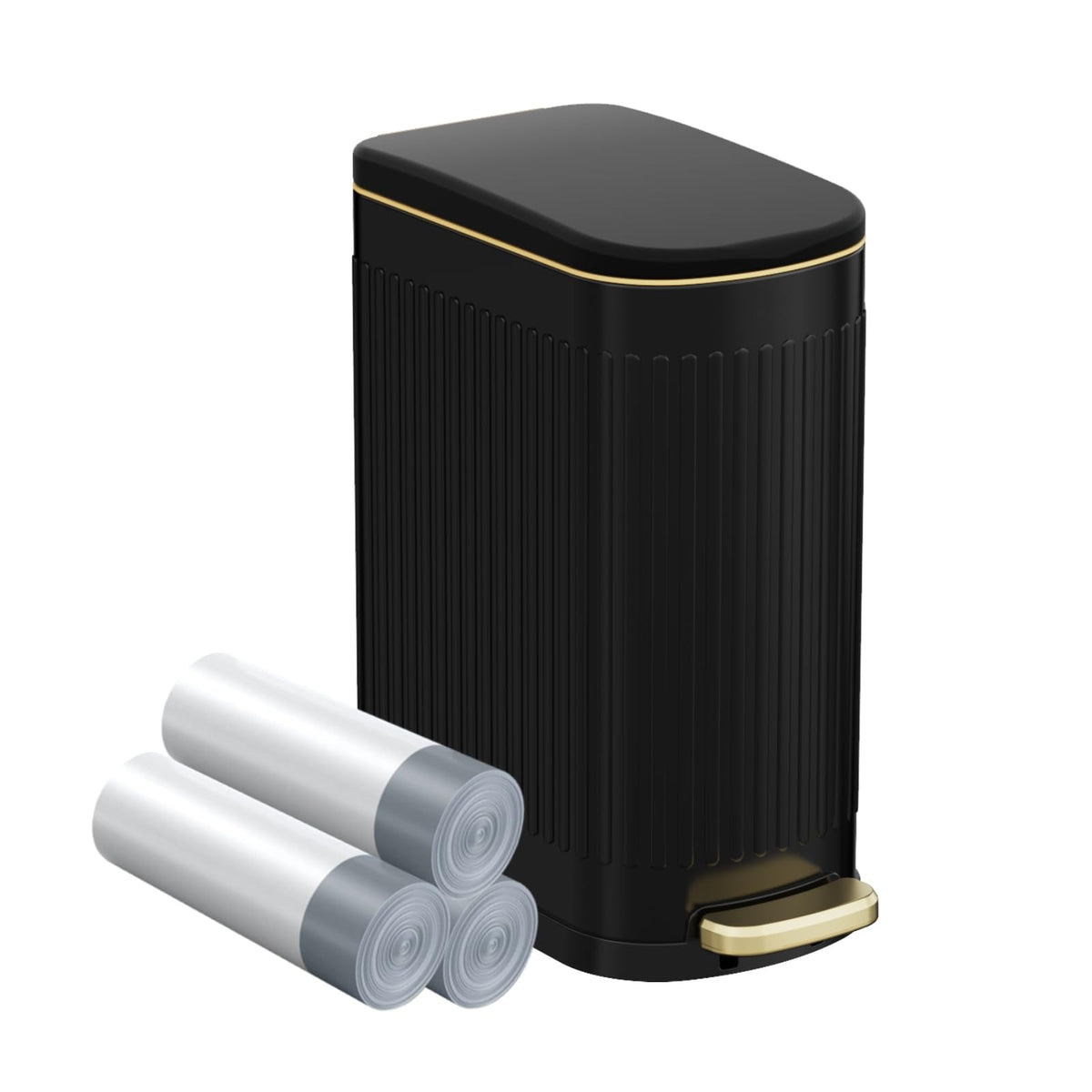 2.6 Gallon Slim Bathroom Trash Can with Soft Close Lid