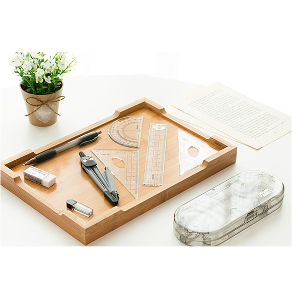 Math Geometry Kit Set 8 Pieces Student Supplies with Shatterproof Storage Box & Reusable Pouch,Includes Rulers,Protractor,Compass,Pencil,Eraser.for Students and Engineering Drawings