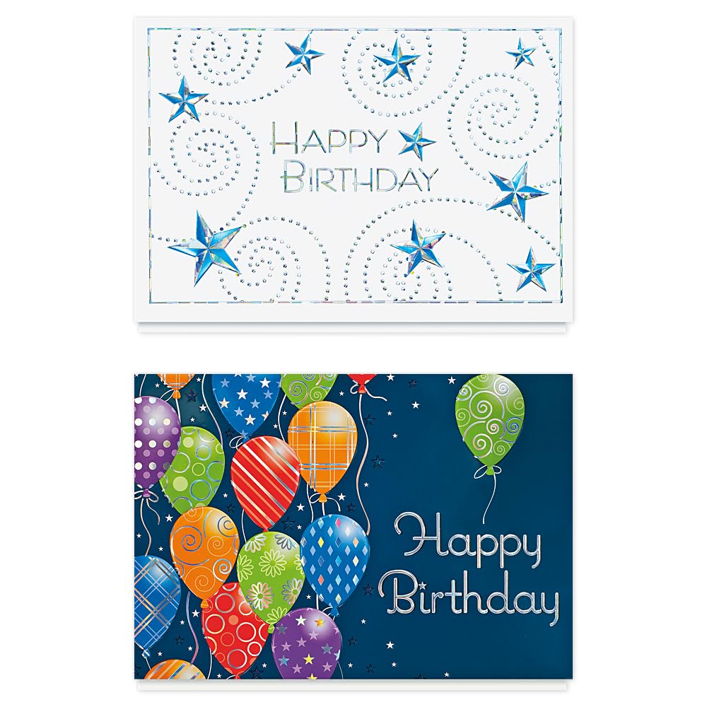 The Gallery Collection - Birthday Cards Assortment Box (35 Cards), Foil & Embossing (Birthday Formal)