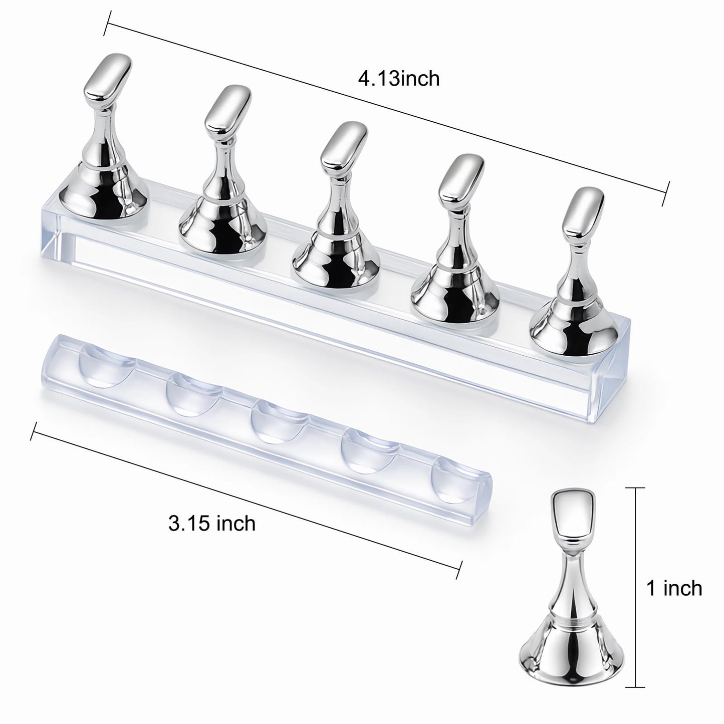 Nail Art Tools Set – 15pcs Nail Brushes, 5pcs Dual-Ended Dotting Pens, Nail Stand & Holder Kit with Brush Rack, Tweezers & Double-Sided Tape for DIY Nail Design & Press On Nails