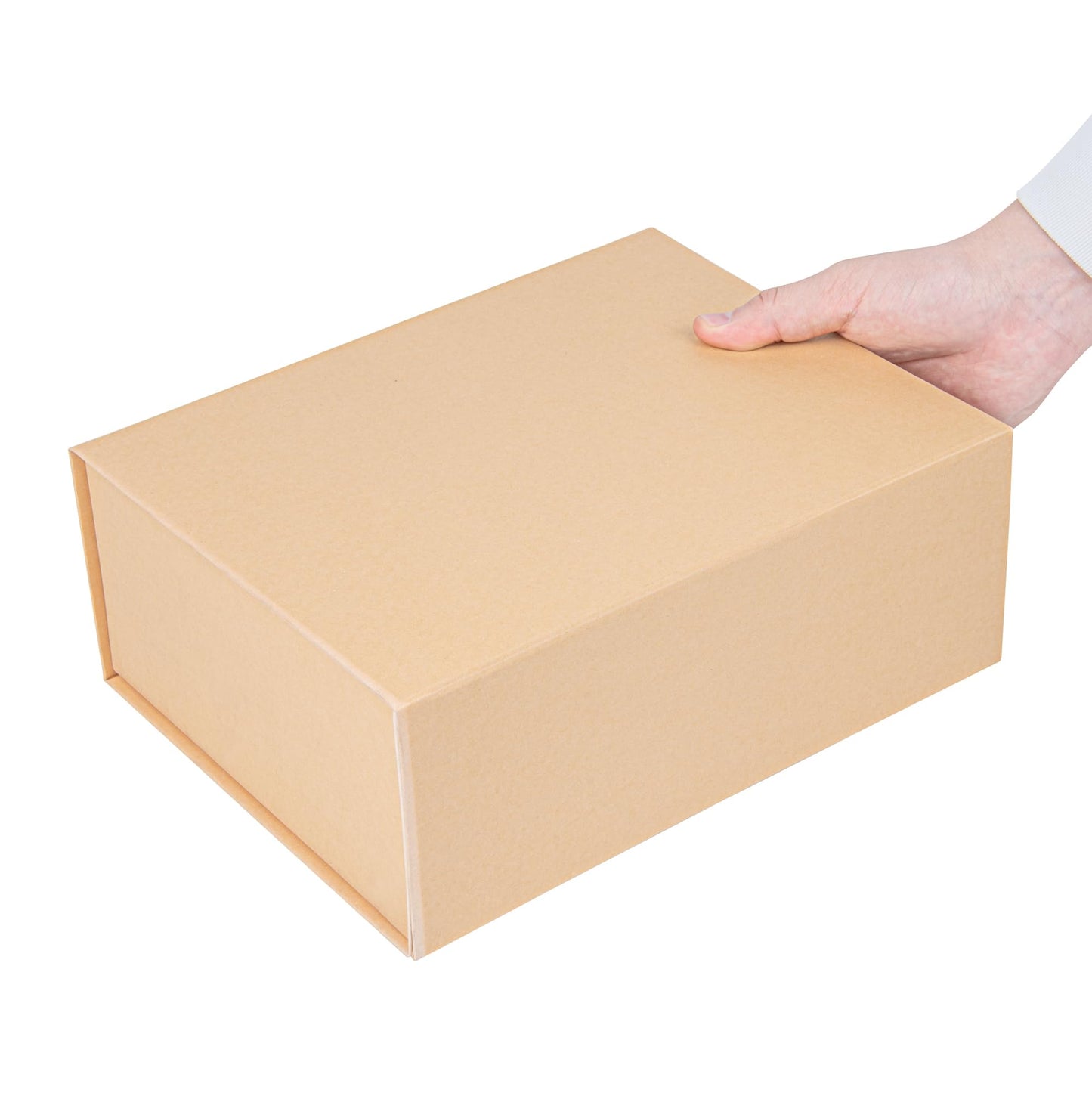 Restaurantware 10.5 x 8 x 4 In Magnetic Gift Boxes, 10 Sturdy Collapsible Gift Boxes - For Groomsman & Bridesmaid Proposals, Built-In Lid, Kraft Paper Luxury Storage Boxes, Food Safe, Grease-Resistant