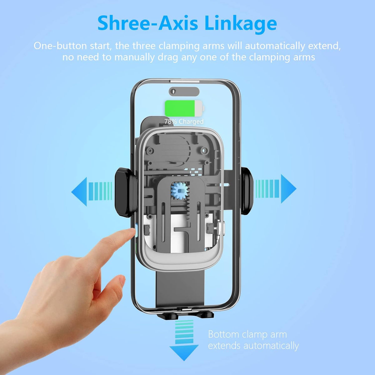Wireless Car Charger, Auto-Clamping Car Mount 15W/10W/7.5W Fast Charging Air Vent Car Phone Mount Compatible with iPhone 14/13/13 Pro/12 Pro Max/12 pro/12/11/10/8 Series, Samsung Galaxy Series