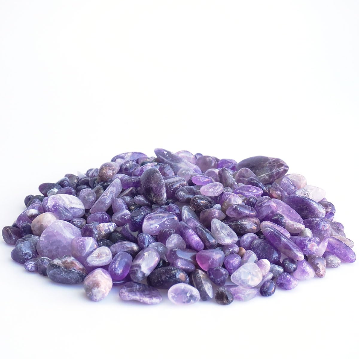 XMHOME 3 Pounds Amethyst Tumbled Stones - Purple Polished Crystals for Vase Filler, Meditation, and Home Decor