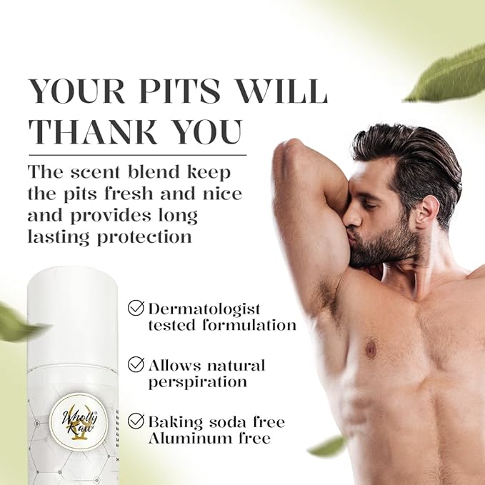 WhollyKaw Aluminum free natural deodorant. Dermatologist tested, baking soda free, oil free, non staining, non sticky. Clean and fresh scent providing protection up to 12 to 18 hours. Made in USA.