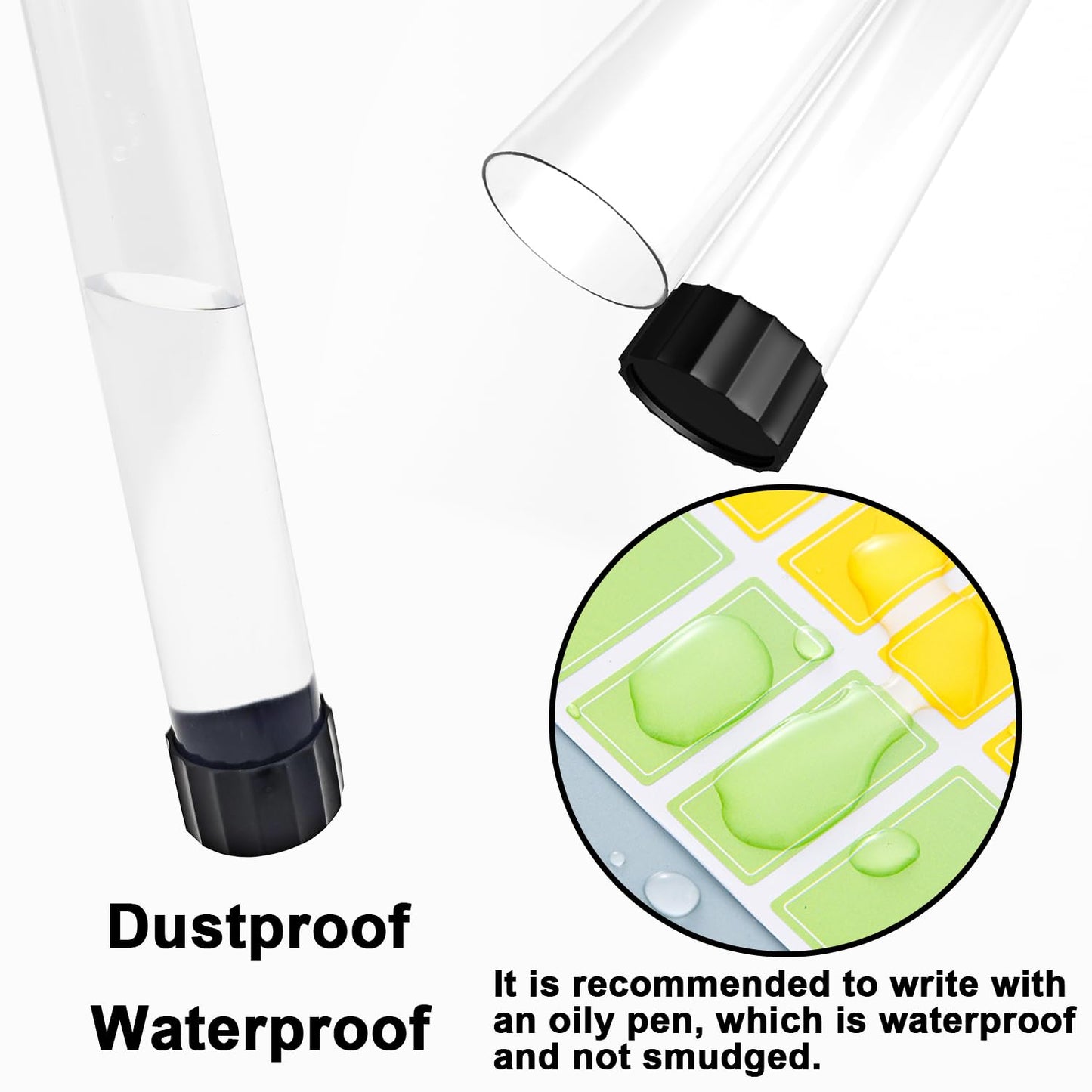 GGOUTPY Clear Plastic Mailing Tubes, 8 Pack 1.4x15.35 Inches Poster Tubes with Caps for Blueprints, Incense Sticks, Artwork&Documents