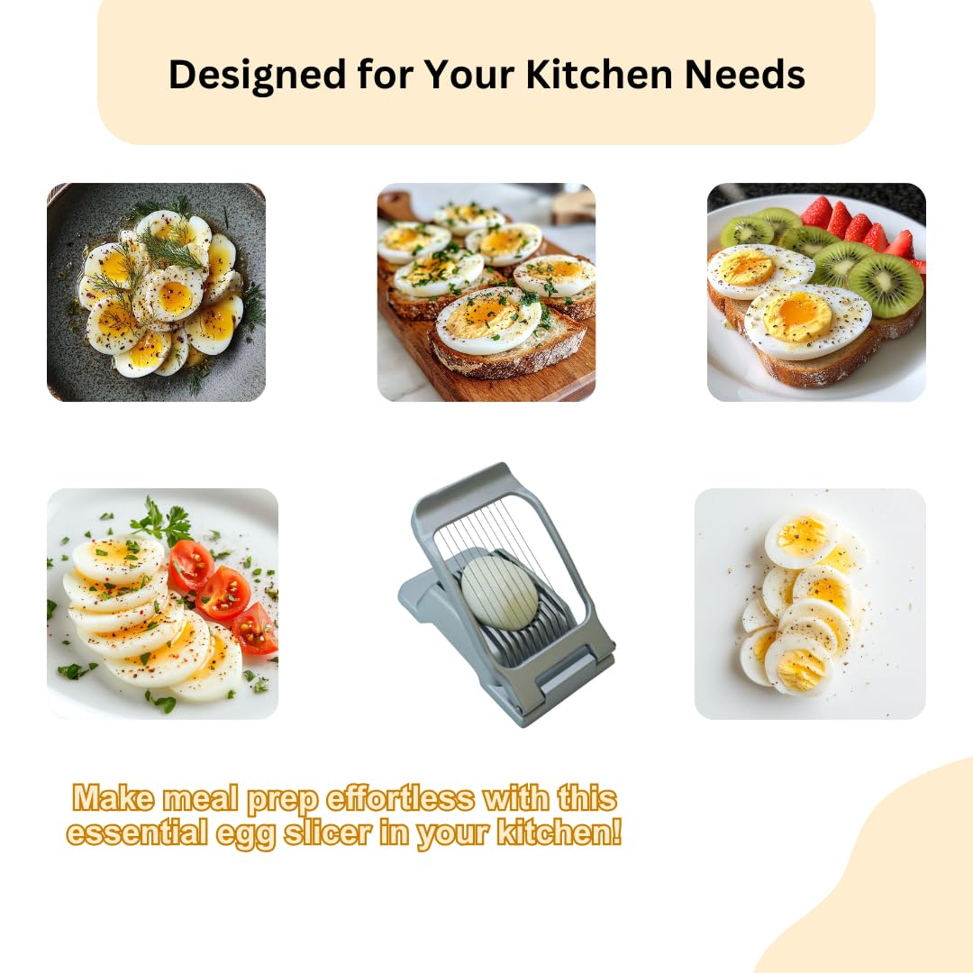 Annie & Mia Design Egg Slicer, Stainless Steel Wires Dishwasher Safe Aluminum Alloy Heavy Duty Multipurpose Cutter For Hard Boiled Eggs or Strawberry, Butter, Kiwi