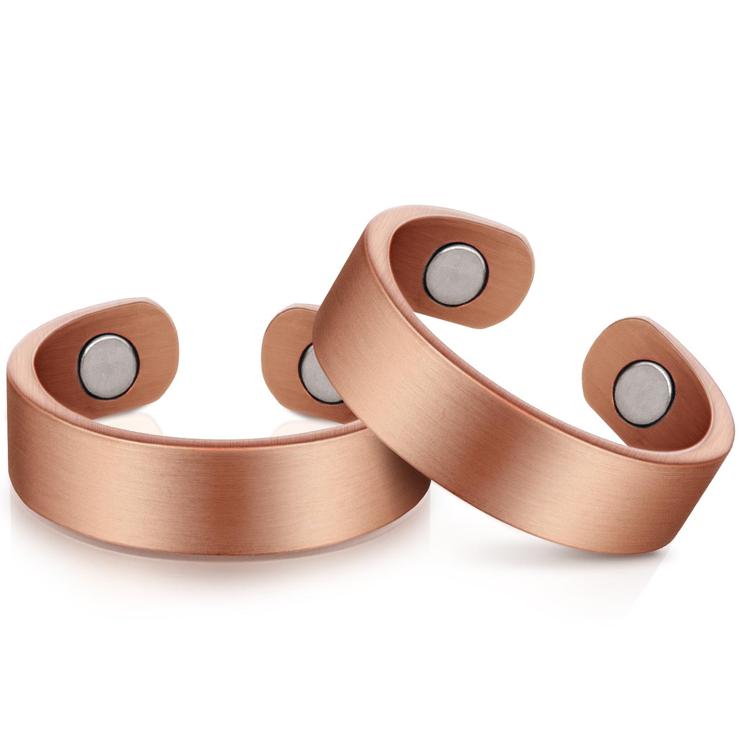 Auramag Copper Rings for Women, Lymph Detox Magnetic Thumb Rings,99.9% Solid Pure Copper Jewelry Gift with Ring Box Products(Set of 2)