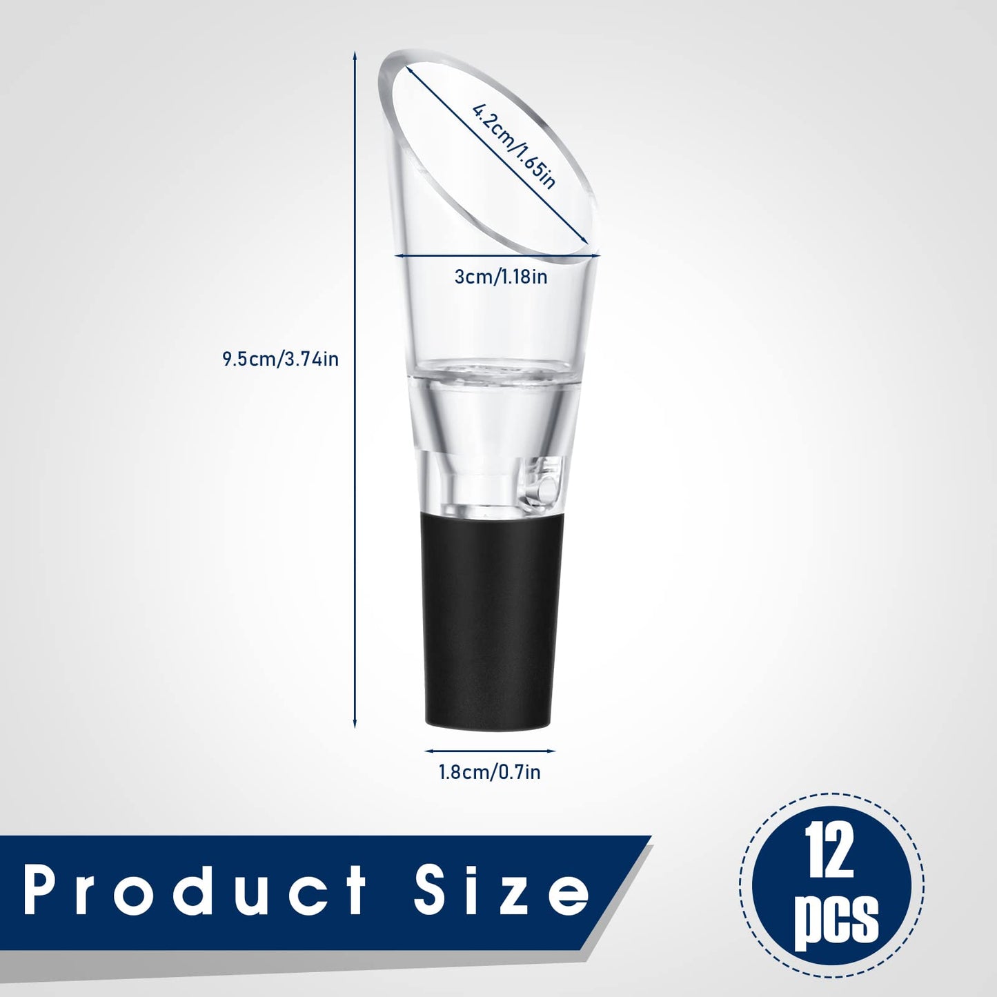 12 Pieces Wine Aerator Pourer Aerating Spout and Decanter for Wine Bottles Improved Flavor, Enhanced Bouquet, Rich Finish and Bubbles, No Drip or Spill