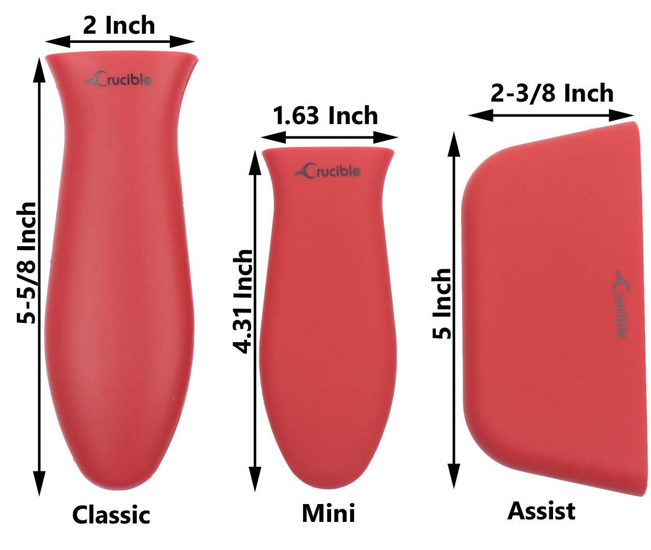 Silicone Hot Handle Holders, Potholders (7-Pack Mix Red) for Cast Iron Skillets, Pans, Frying Pans & Griddles, Metal and Aluminum Cookware Handles - Sleeve Grip, Handle Cover