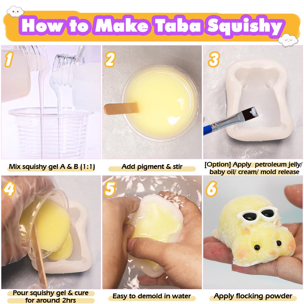 DIY Squishy Making Kit – 3 Molds for Hamster, Paw, & Animals, Complete Silicone Gel, Pigments & Crafting Tools for Keychains, Cake Toppers, and More