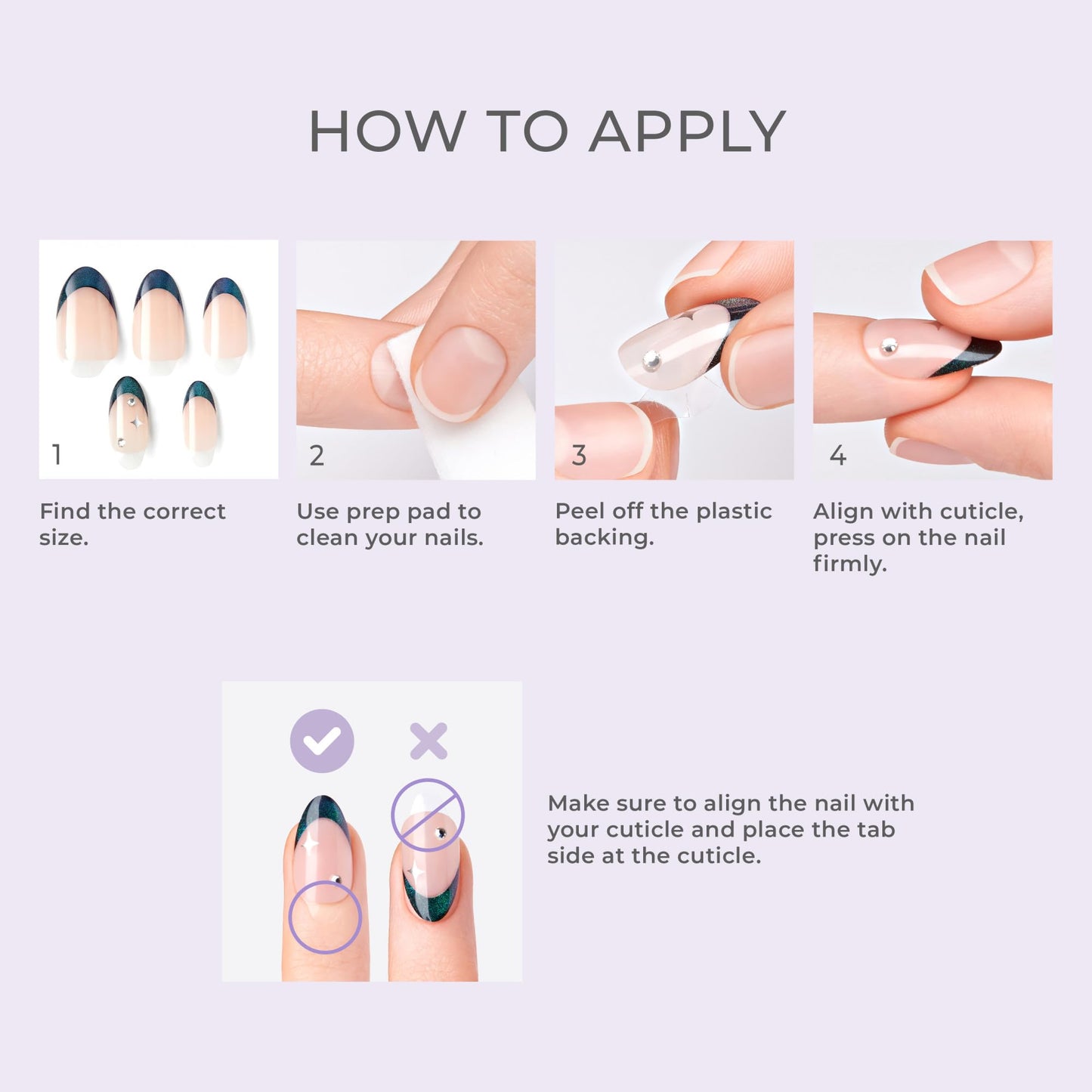 Kiss Impress No Glue Mani Press On Nails, Design, 'Best Life', Blue, Medium Size, Almond Shape, Includes 30 Nails, Prep Pad, Instructions Sheet, 1 Manicure Stick, 1 Mini File