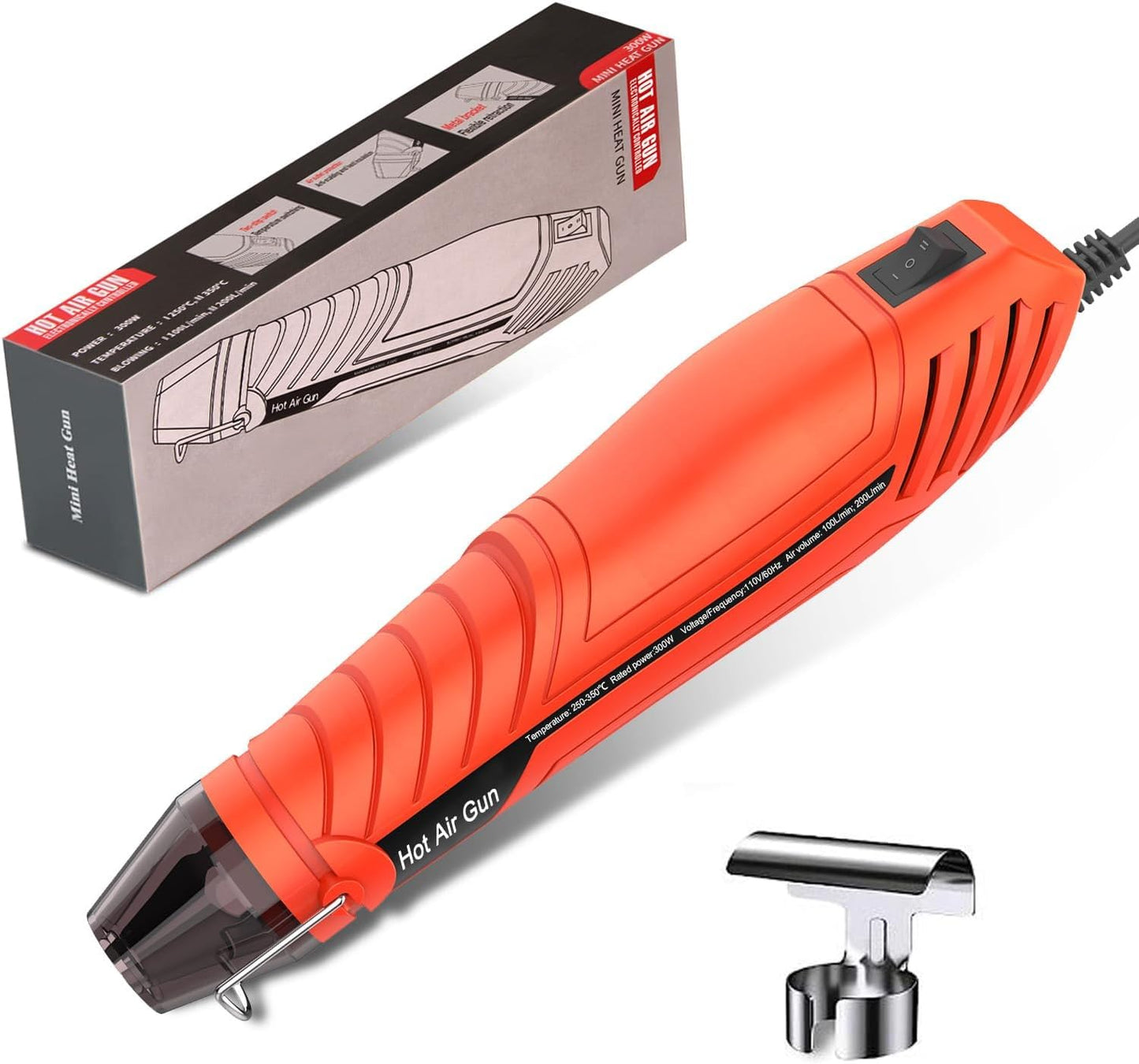 LDK Heat Gun for Crafting, Mini Dual Temp Hot Air Gun Tool with Reflector Nozzle for Epoxy Resin, Shrink Wrapping, Vinyl Wrap, Embossing, Electronics, Candle Making, Phone Repair & DIY