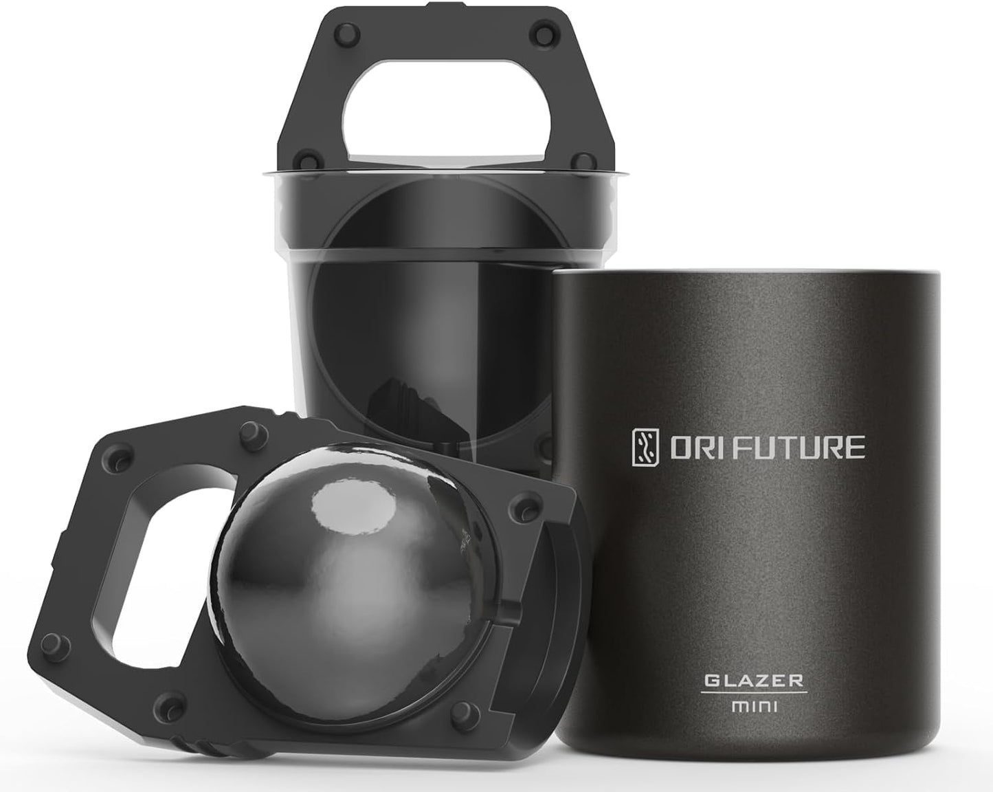 ORI Future GLAZER mini, Clear Sphere Ice Mold, Ball Ice Cube Maker for Whiskey