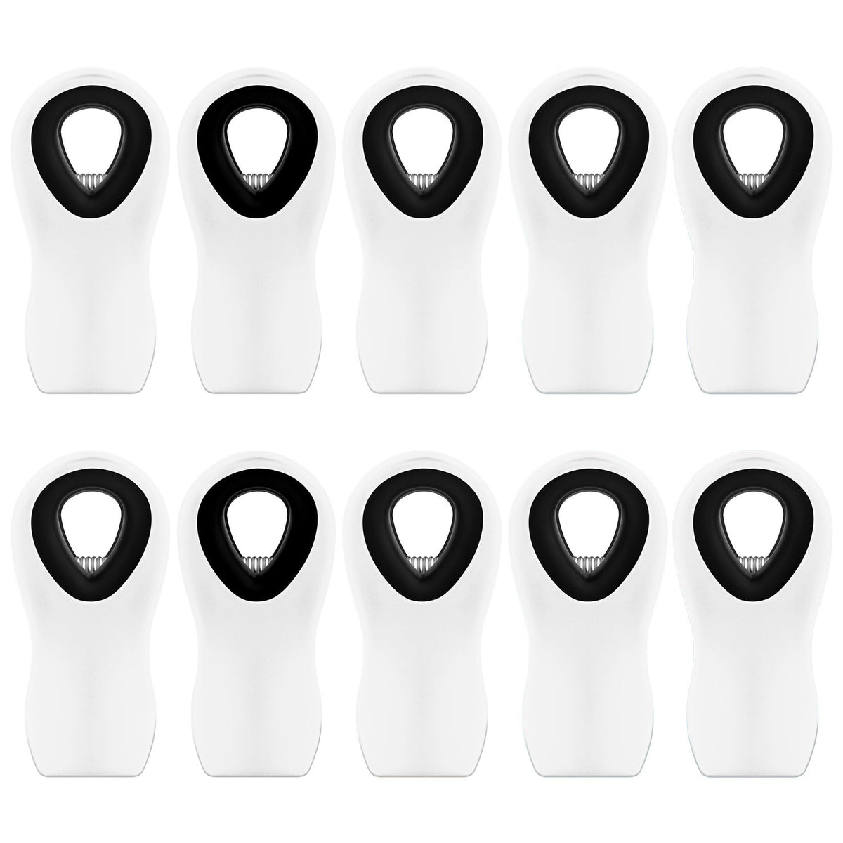 10PCS Magnetic Chip Clips Airtight Seal Reusable White Bag Clips for Food Storage Heavy Duty Plastic Food Clip for Refrigerator (10 Count)