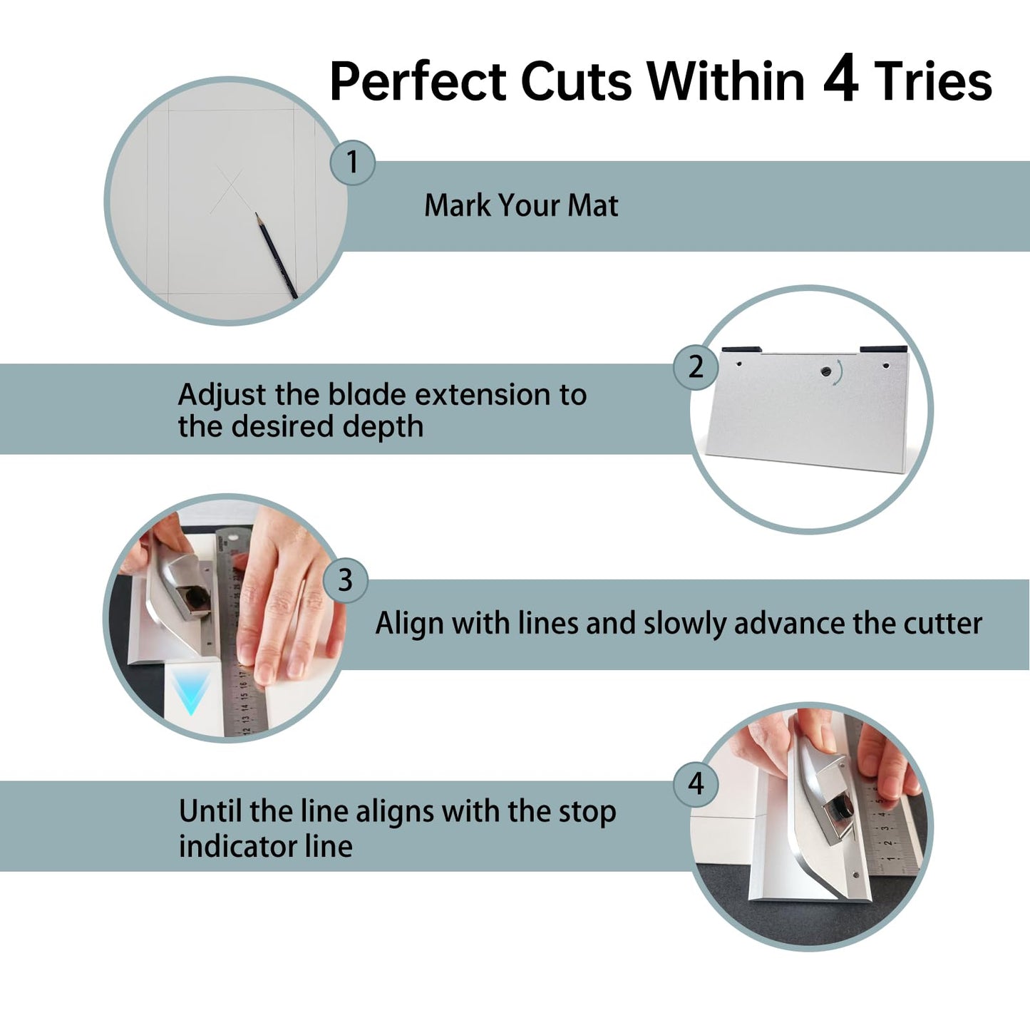Retractable Mat Cutter - 45° Bevel Blade Mat Board Cutting Cutter Tool for Framing, Artwork, Custom Mat Board, Picture Frames