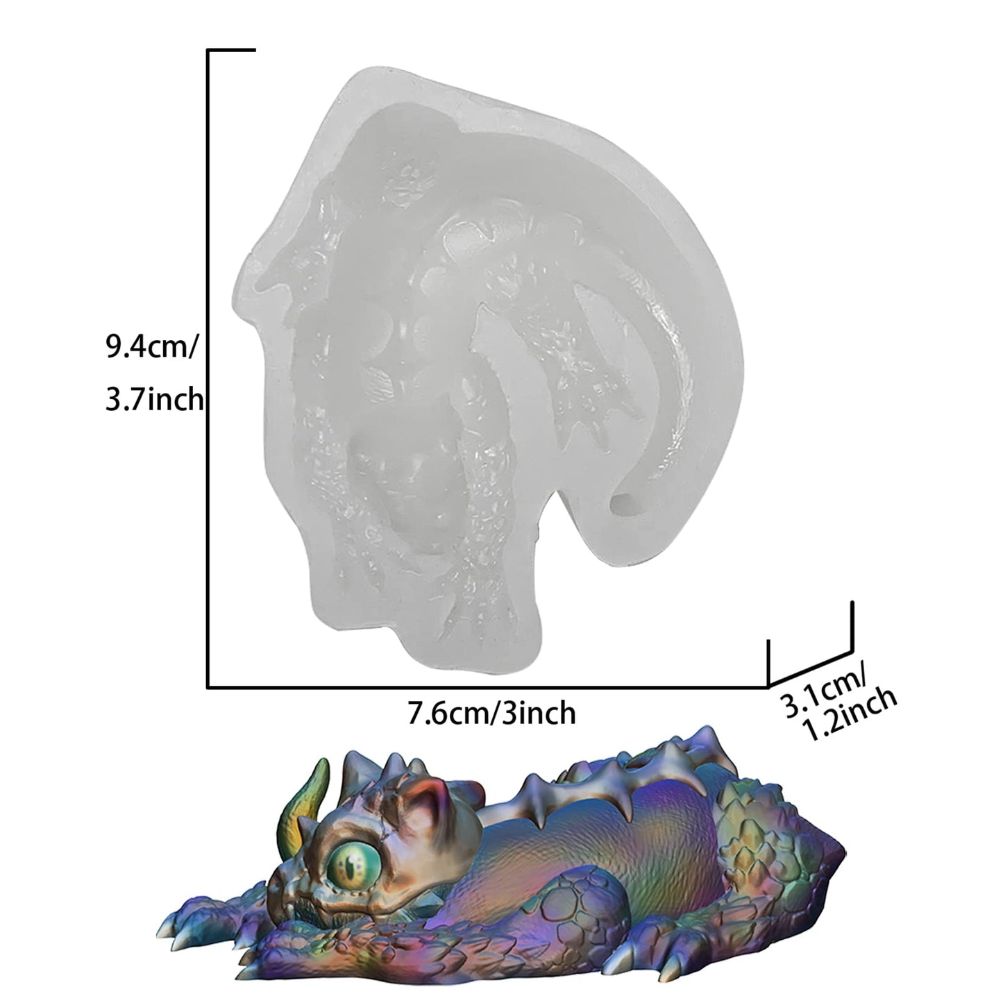 KAKIWYHHH Magical Skull Dragon 3D Epoxy Resin Silicone Mold for Fondant Sugar Craft, Cake Topper Decorating, Polymer Clay, Plaster