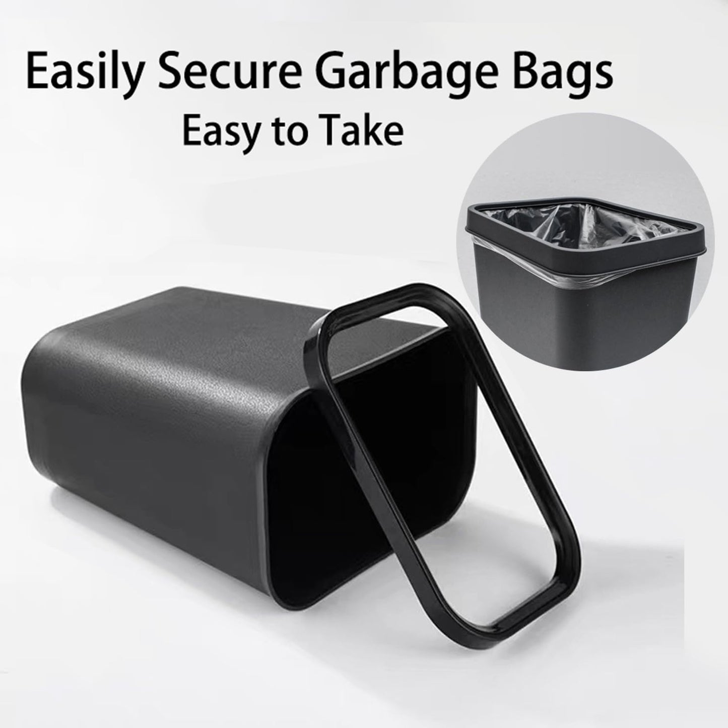 Halyuhn Black Small Trash Can 4Pack, 2Gallon/8L Plastic Office Trash Bin Garbage Can Under Desk, Trash Cans for Bedroom, Office and Kitchen, Trash Bins WasteBasket Fits Narrow Space, Plastic Trash Can